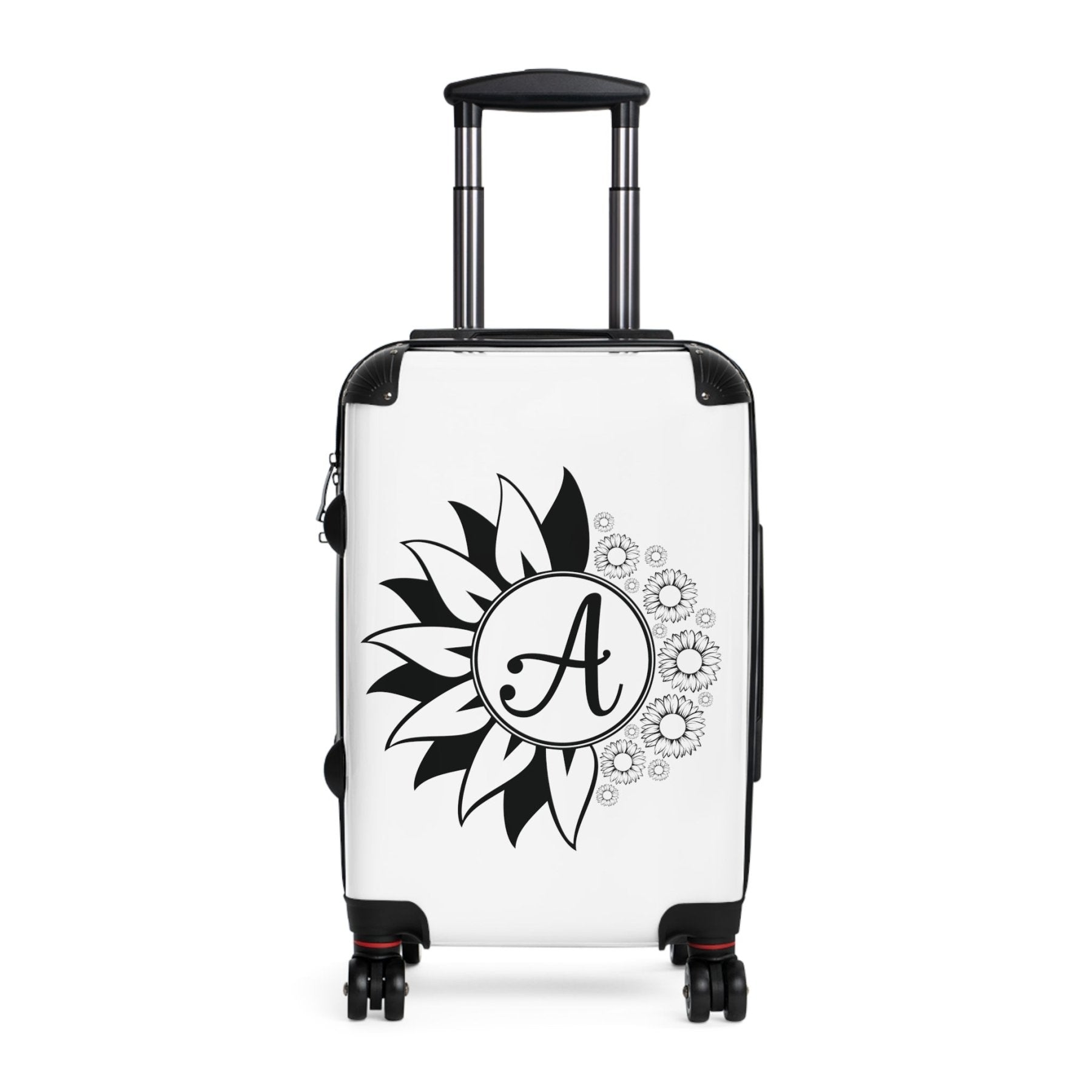 Flowers Personalized Monogram Suitcase, Sunflowers - Janlyn's Crafts