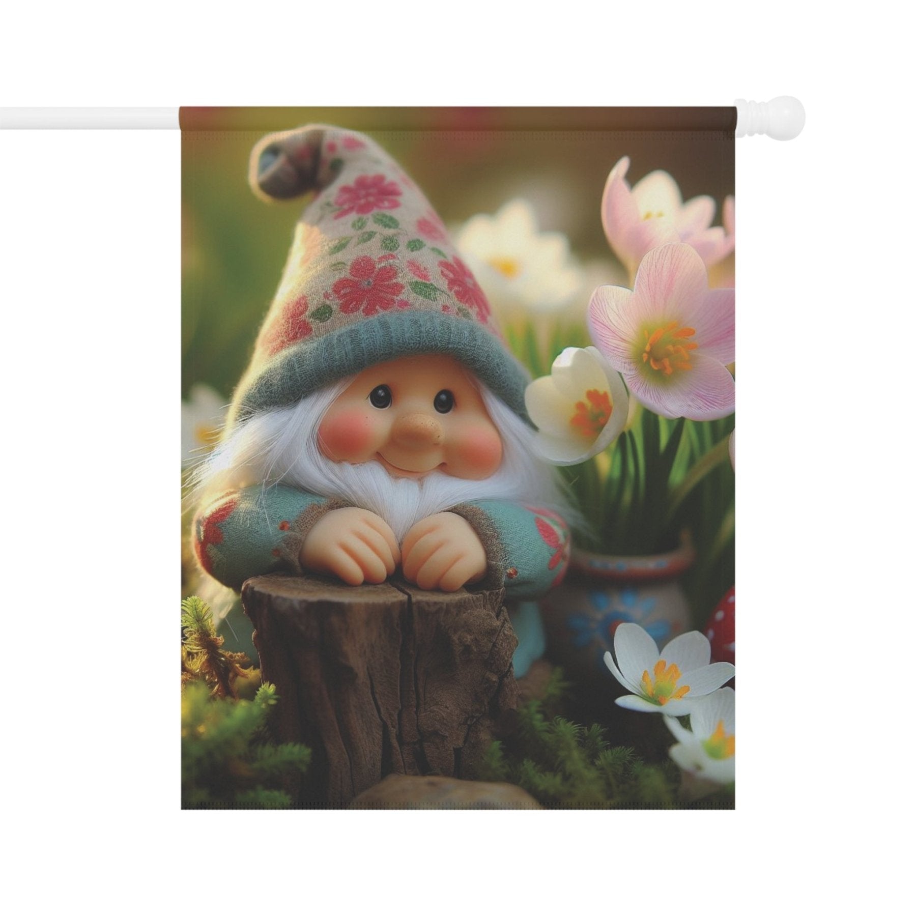 Garden Flag, Lawn Flag, House Flag, Home Flag, Gnome [1] - Janlyn's Crafts