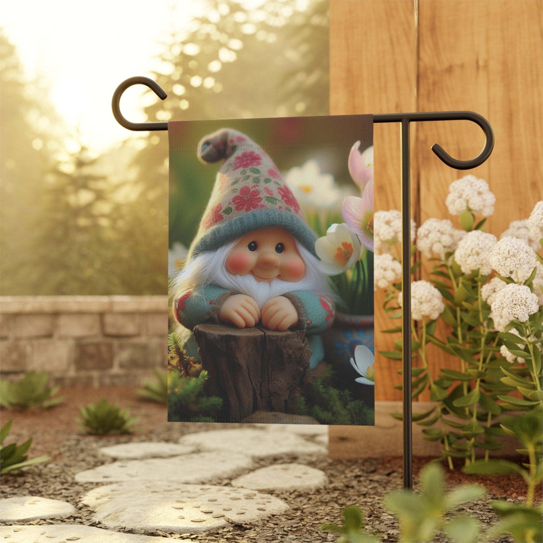 Garden Flag, Lawn Flag, House Flag, Home Flag, Gnome [1] - Janlyn's Crafts