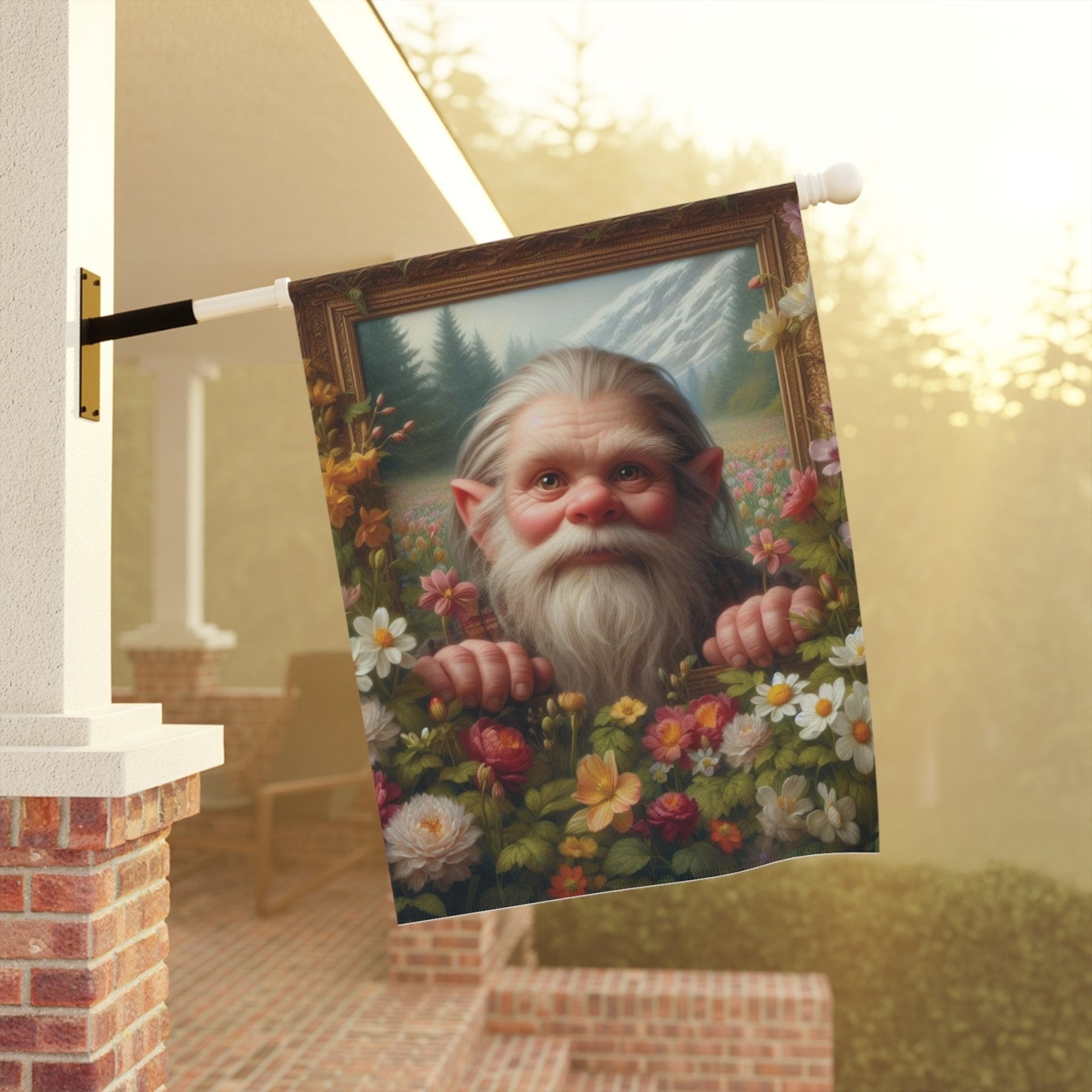 Garden Flag, Lawn Flag, House Flag, Home Flag, Gnome [11] - Janlyn's Crafts