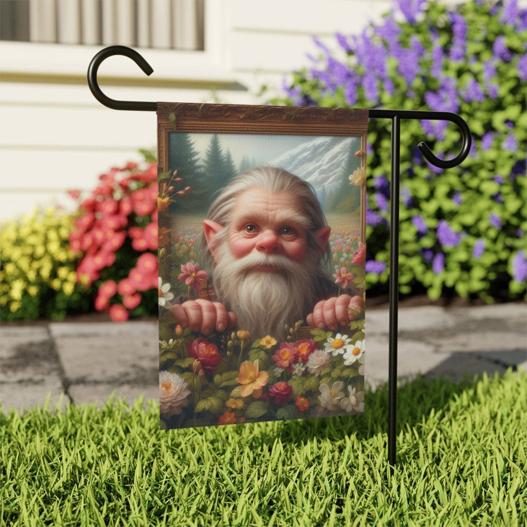 Garden Flag, Lawn Flag, House Flag, Home Flag, Gnome [11] - Janlyn's Crafts