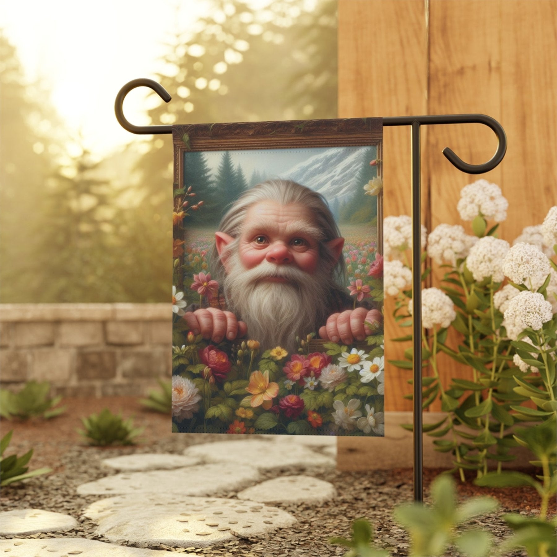 Garden Flag, Lawn Flag, House Flag, Home Flag, Gnome [11] - Janlyn's Crafts