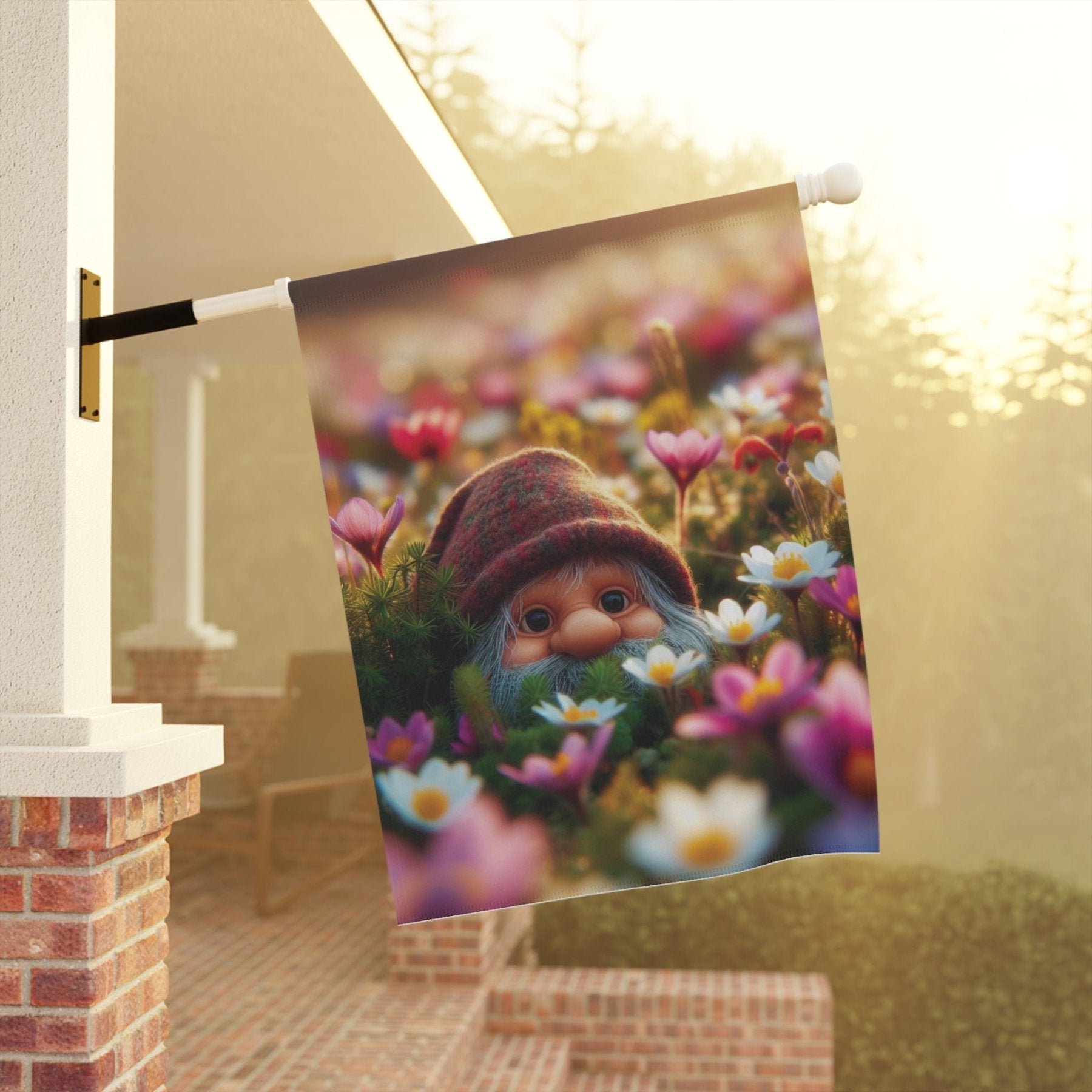 Garden Flag, Lawn Flag, House Flag, Home Flag, Gnome [12] - Janlyn's Crafts