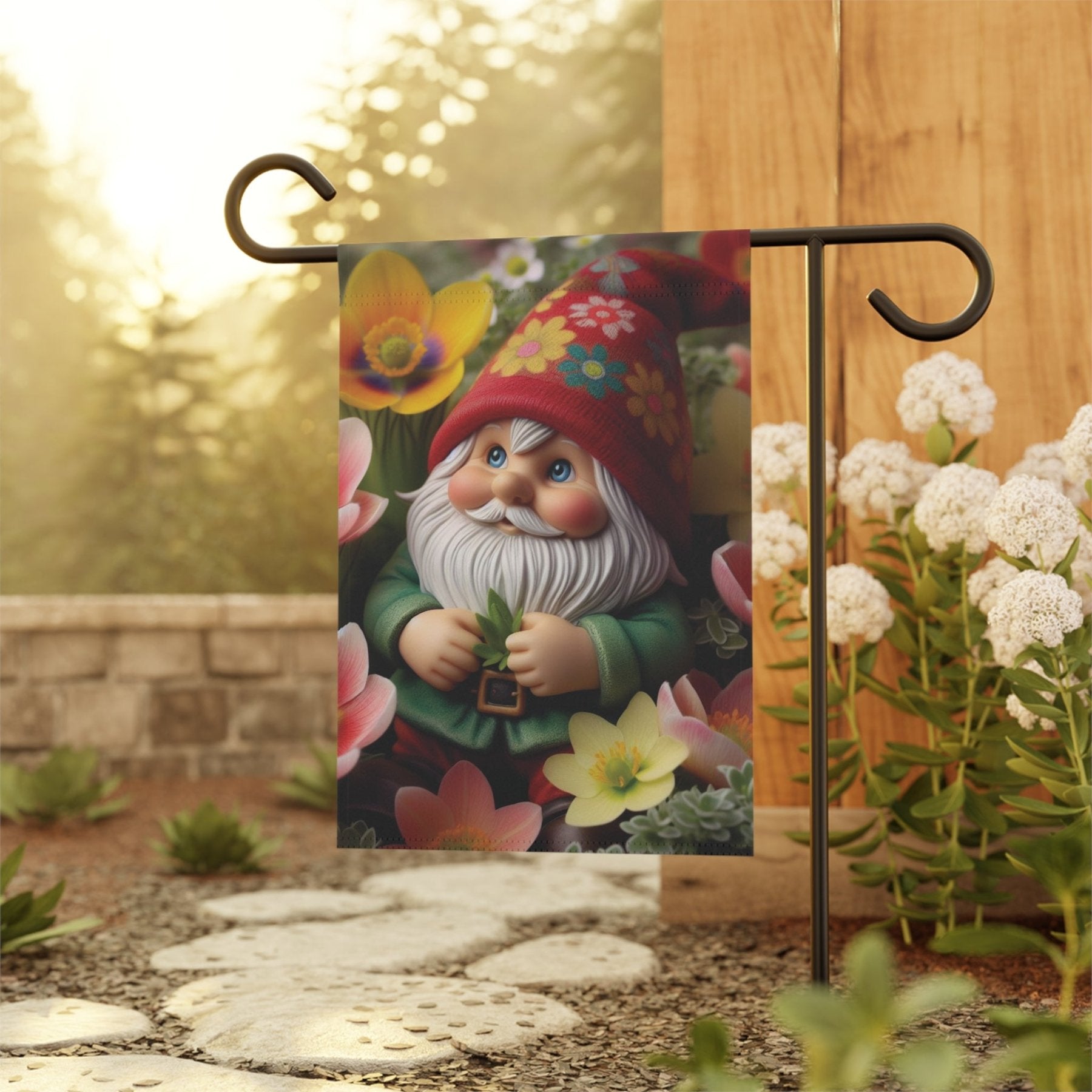 Garden Flag, Lawn Flag, House Flag, Home Flag, Gnome [13] - Janlyn's Crafts