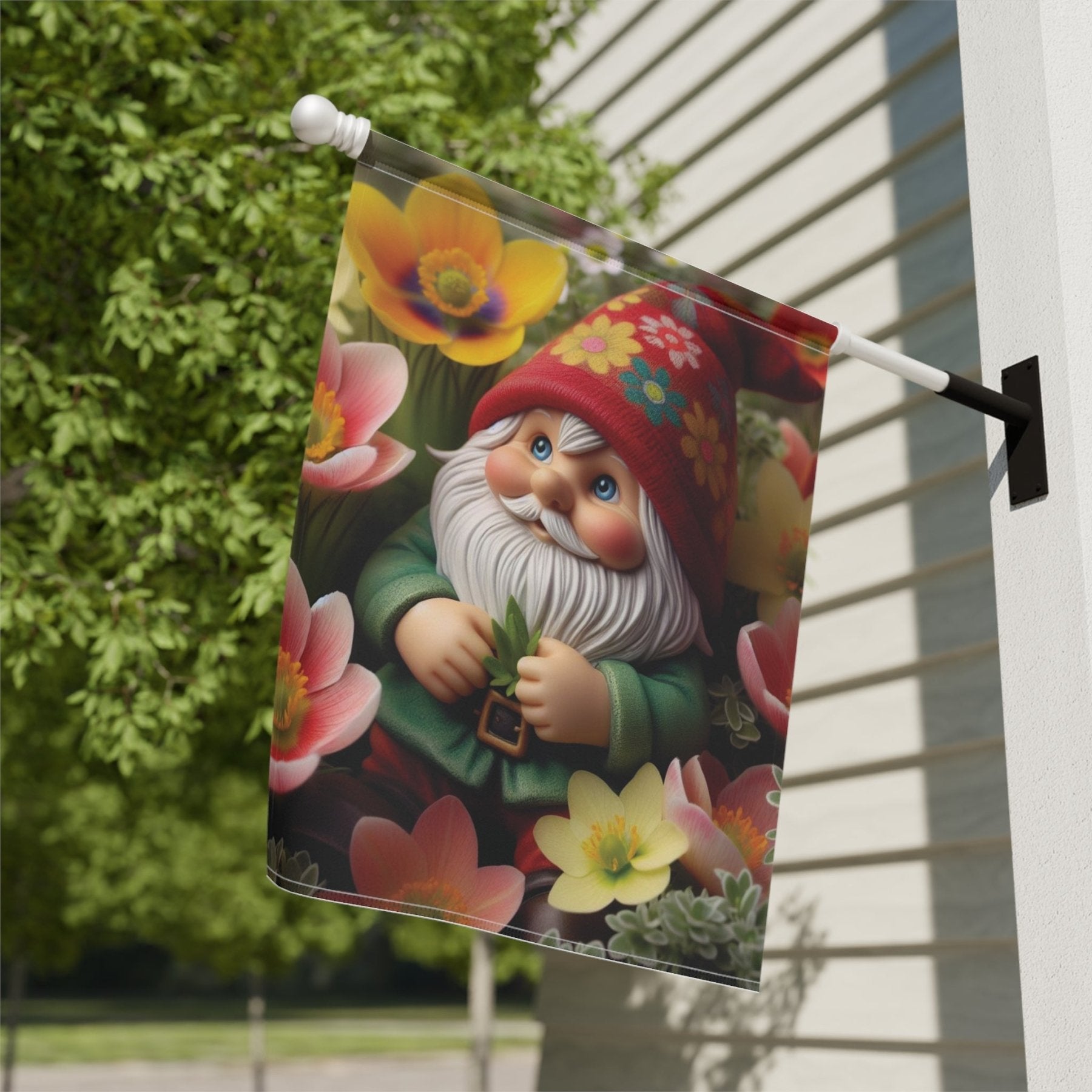 Garden Flag, Lawn Flag, House Flag, Home Flag, Gnome [13] - Janlyn's Crafts