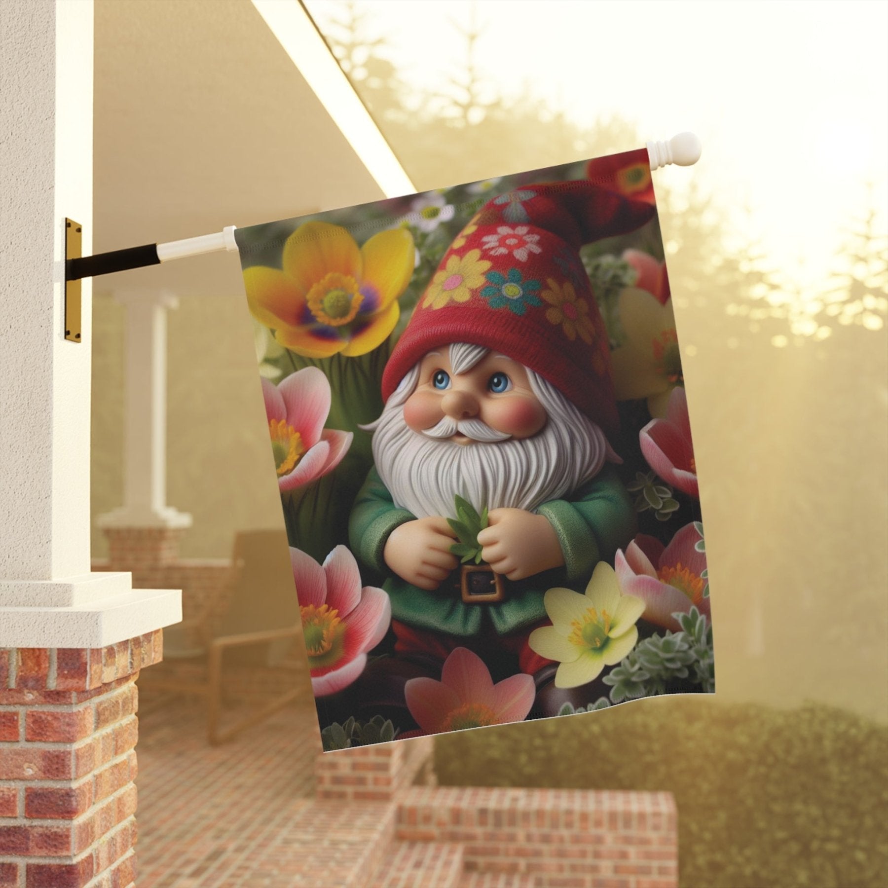 Garden Flag, Lawn Flag, House Flag, Home Flag, Gnome [13] - Janlyn's Crafts