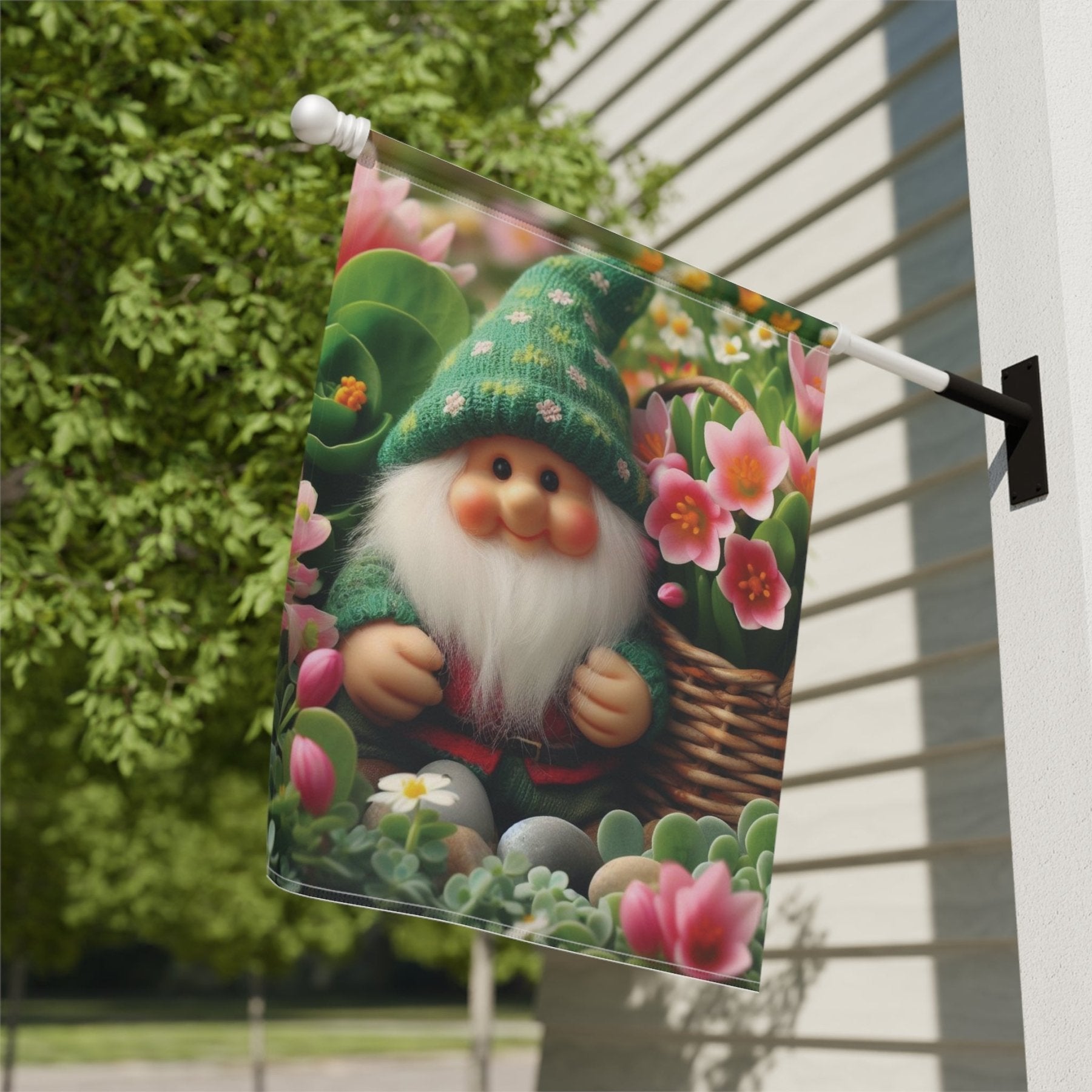 Garden Flag, Lawn Flag, House Flag, Home Flag, Gnome [15] - Janlyn's Crafts