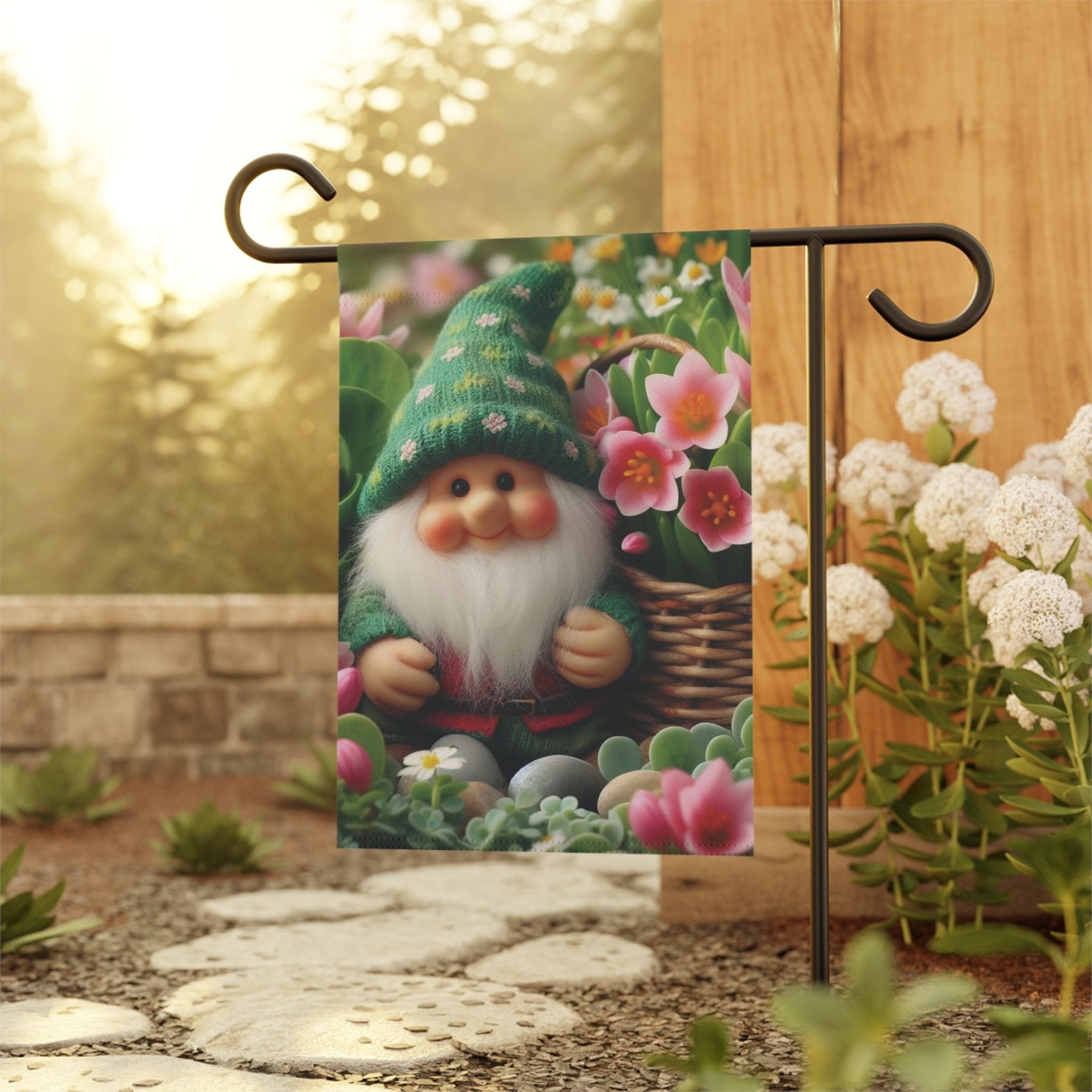 Garden Flag, Lawn Flag, House Flag, Home Flag, Gnome [15] - Janlyn's Crafts