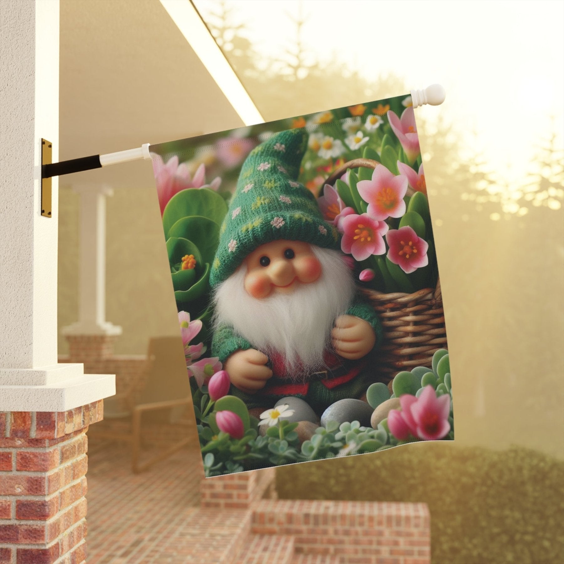 Garden Flag, Lawn Flag, House Flag, Home Flag, Gnome [15] - Janlyn's Crafts