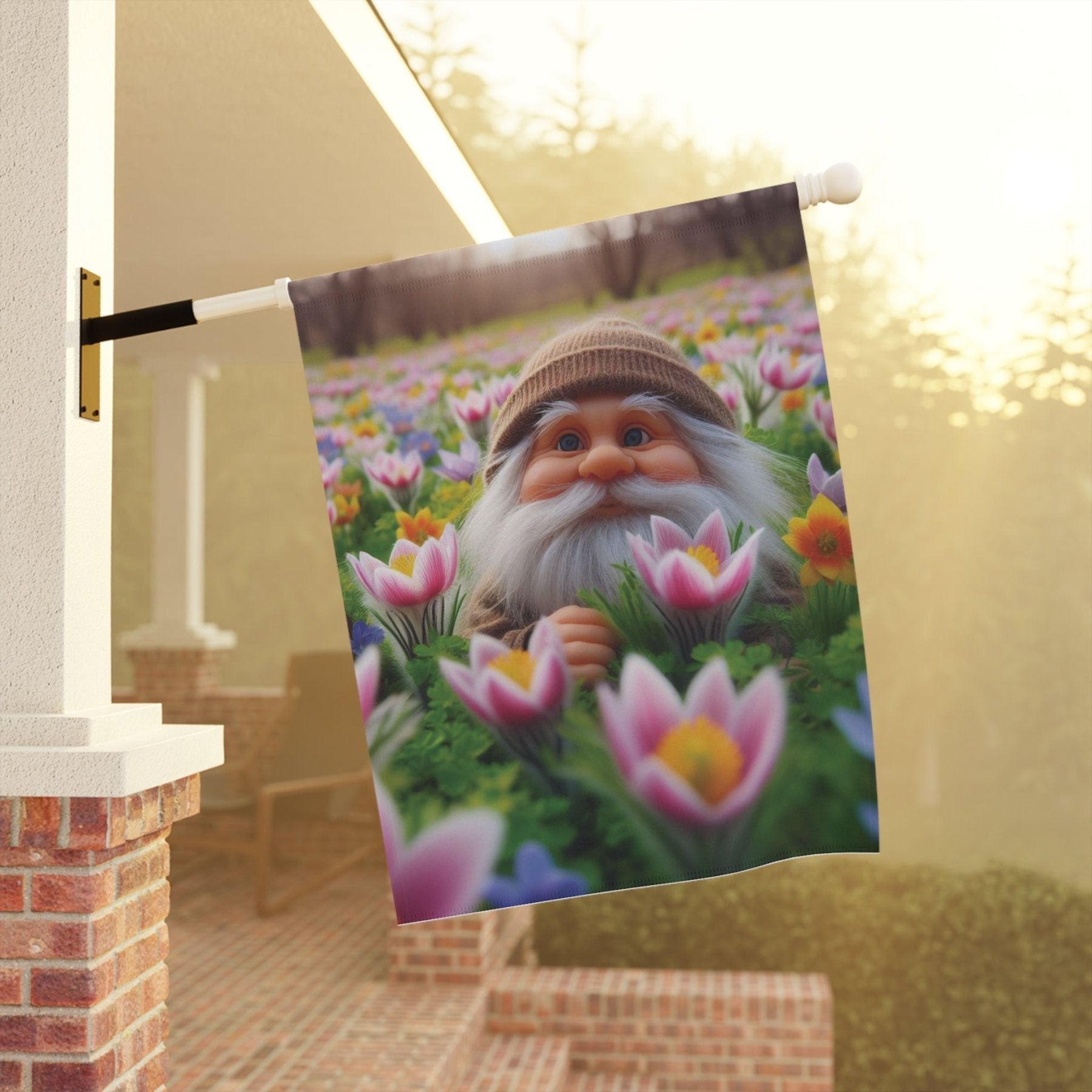 Garden Flag, Lawn Flag, House Flag, Home Flag, Gnome [16] - Janlyn's Crafts