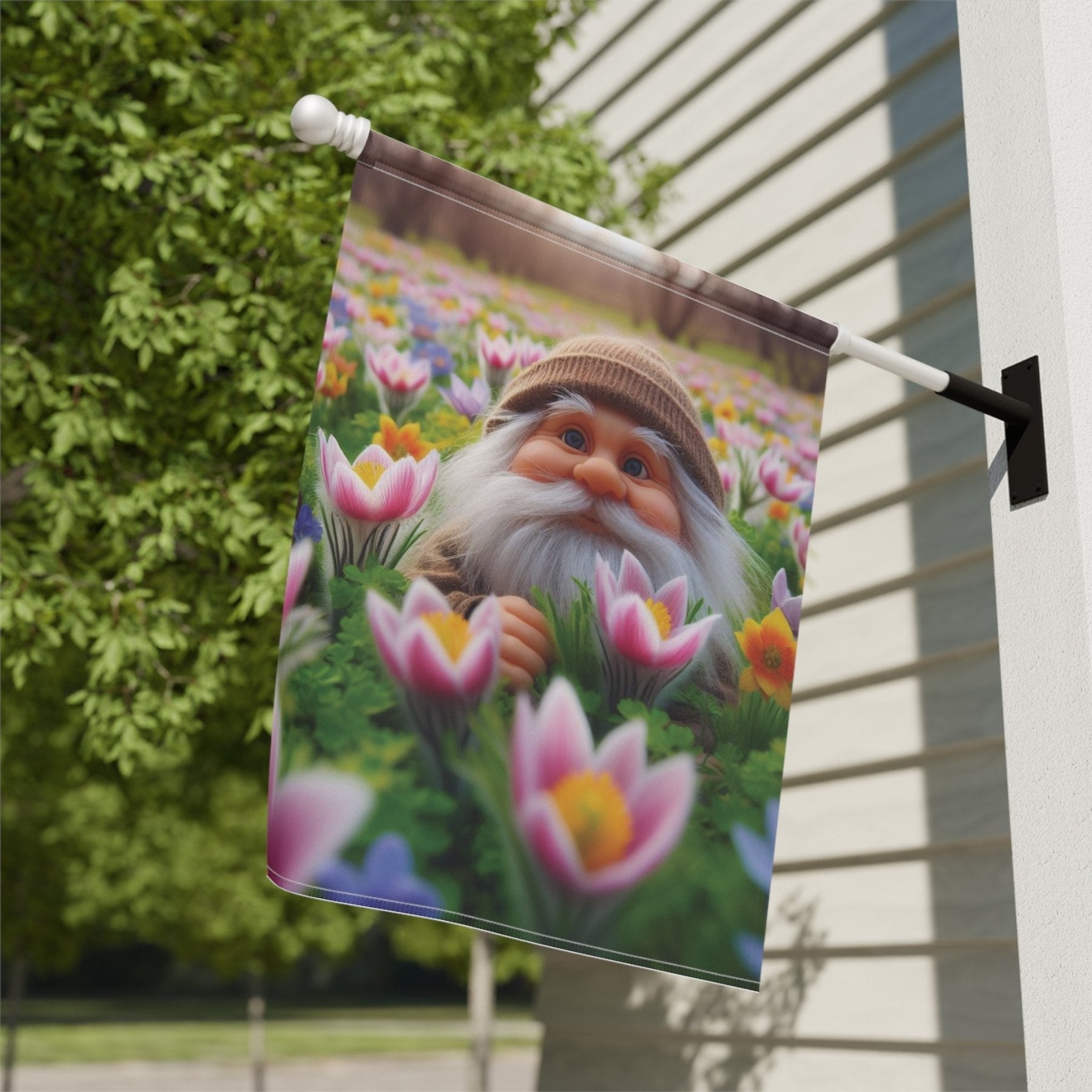 Garden Flag, Lawn Flag, House Flag, Home Flag, Gnome [16] - Janlyn's Crafts