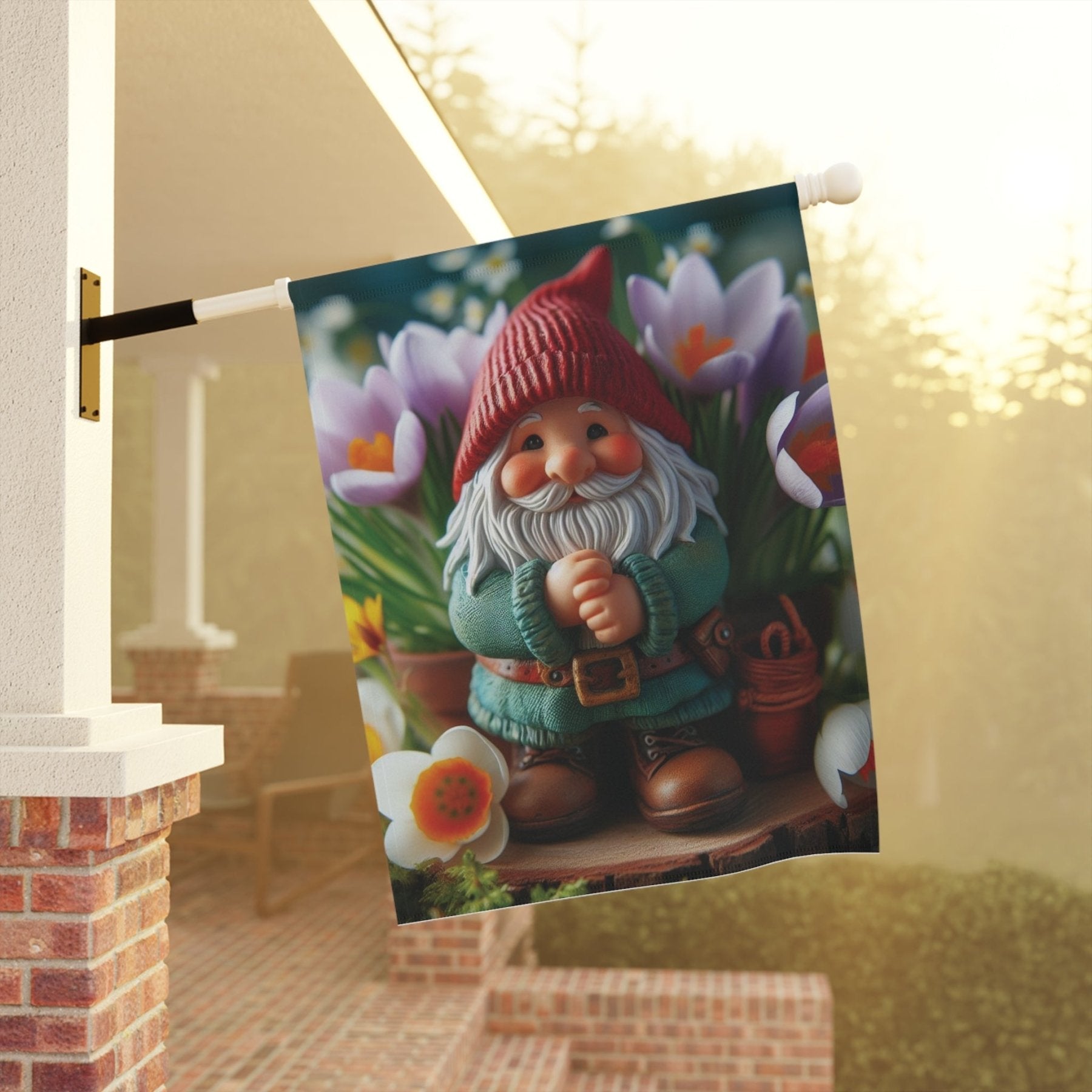 Garden Flag, Lawn Flag, House Flag, Home Flag, Gnome [17] - Janlyn's Crafts