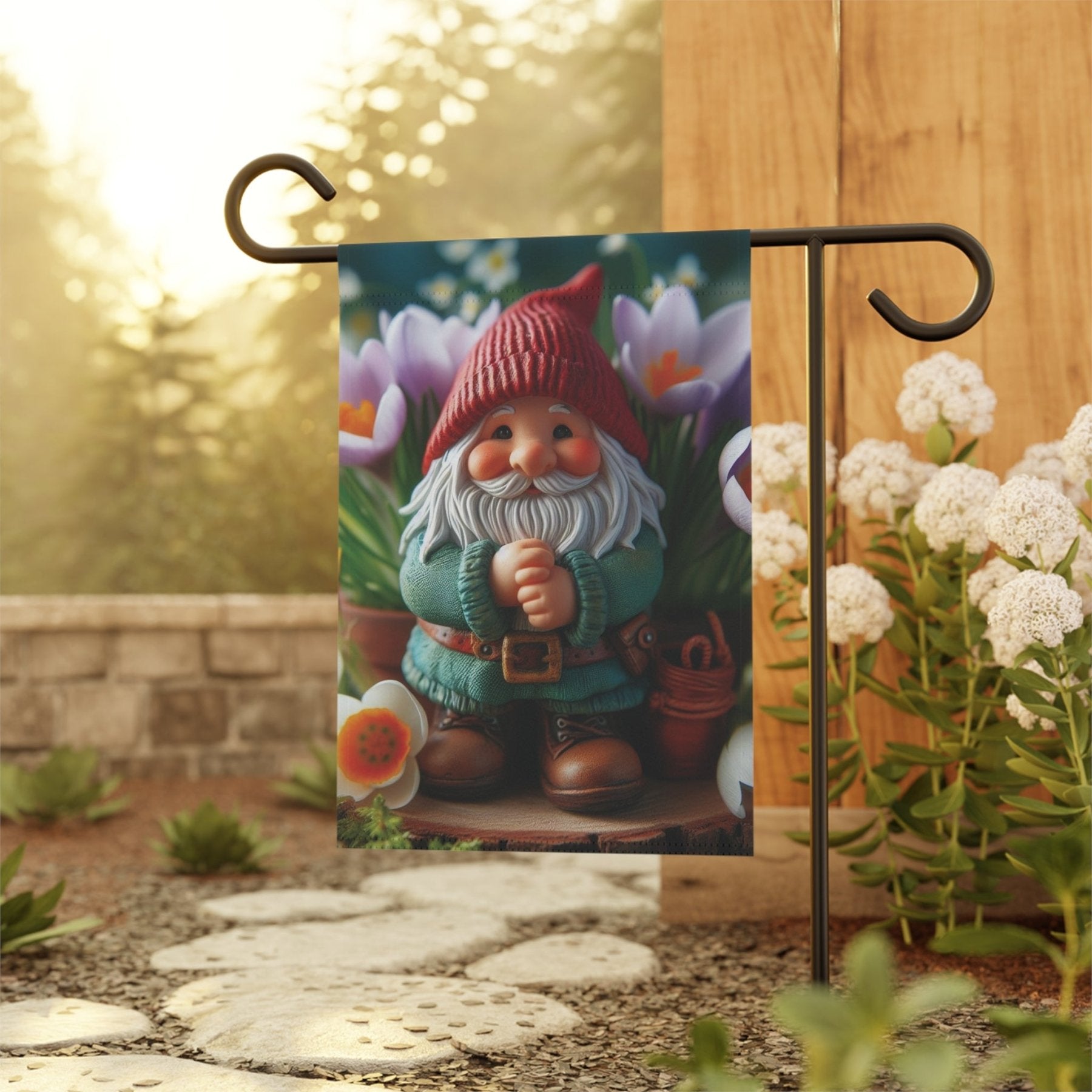 Garden Flag, Lawn Flag, House Flag, Home Flag, Gnome [17] - Janlyn's Crafts