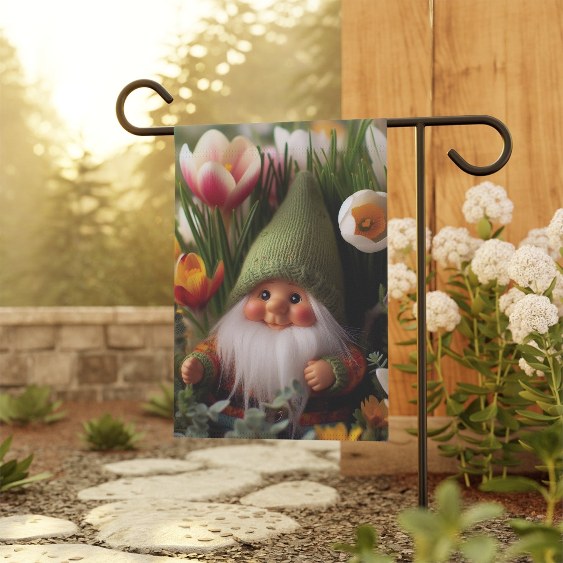 Garden Flag, Lawn Flag, House Flag, Home Flag, Gnome [19] - Janlyn's Crafts