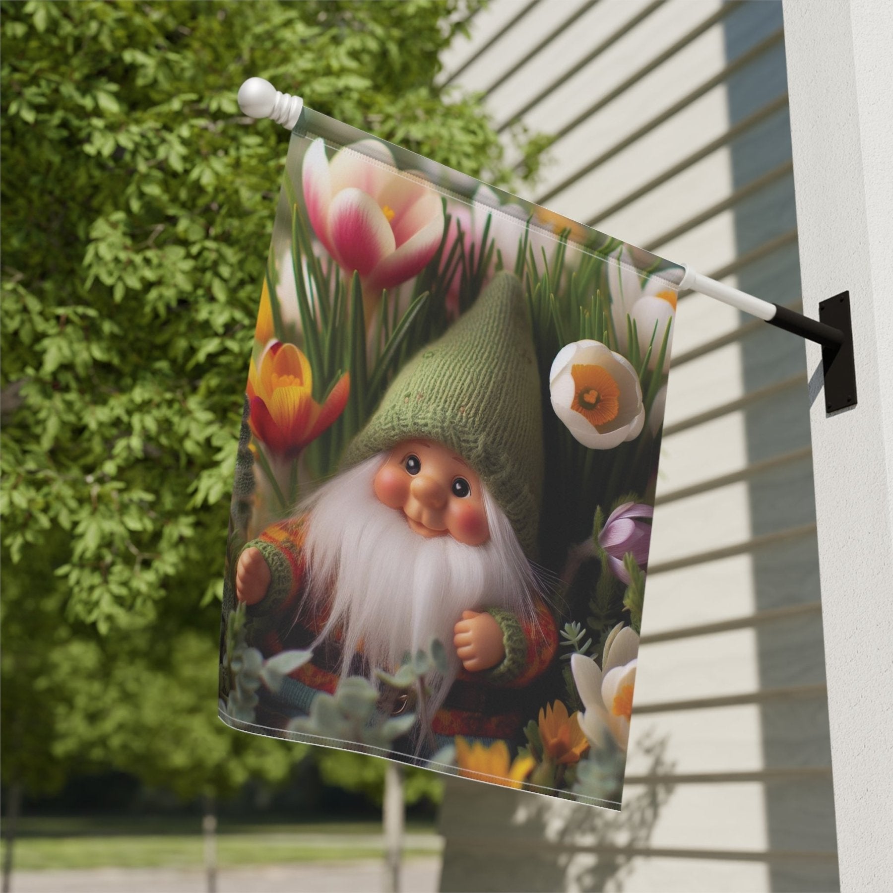 Garden Flag, Lawn Flag, House Flag, Home Flag, Gnome [19] - Janlyn's Crafts