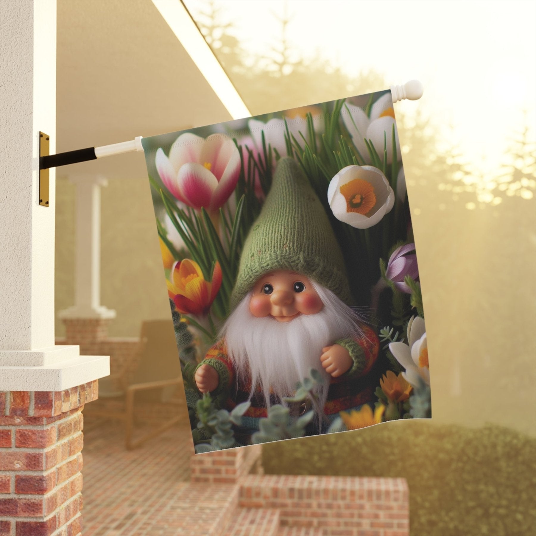 Garden Flag, Lawn Flag, House Flag, Home Flag, Gnome [19] - Janlyn's Crafts