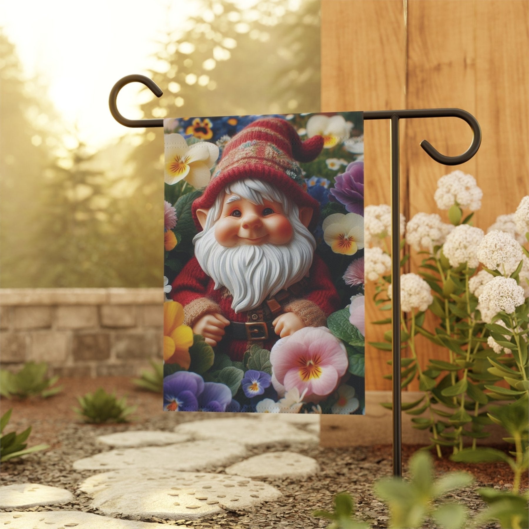 Garden Flag, Lawn Flag, House Flag, Home Flag, Gnome [2] - Janlyn's Crafts