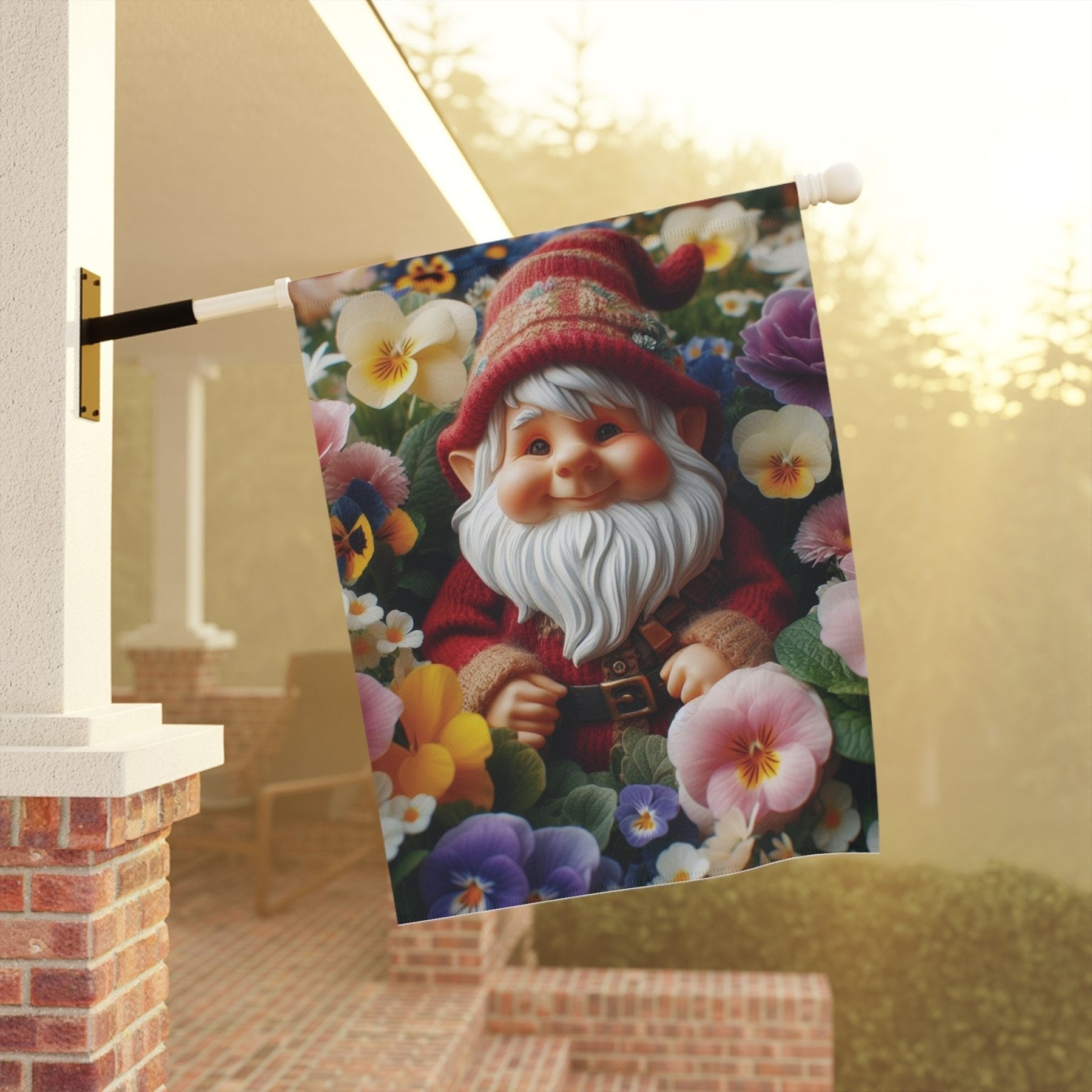 Garden Flag, Lawn Flag, House Flag, Home Flag, Gnome [2] - Janlyn's Crafts