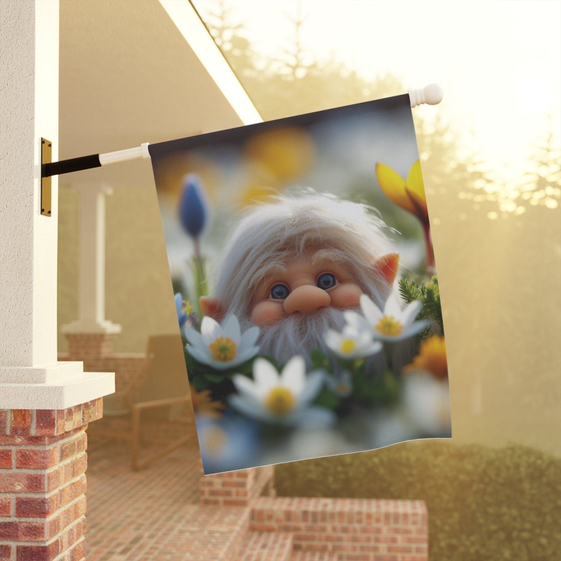 Garden Flag, Lawn Flag, House Flag, Home Flag, Gnome [20] - Janlyn's Crafts