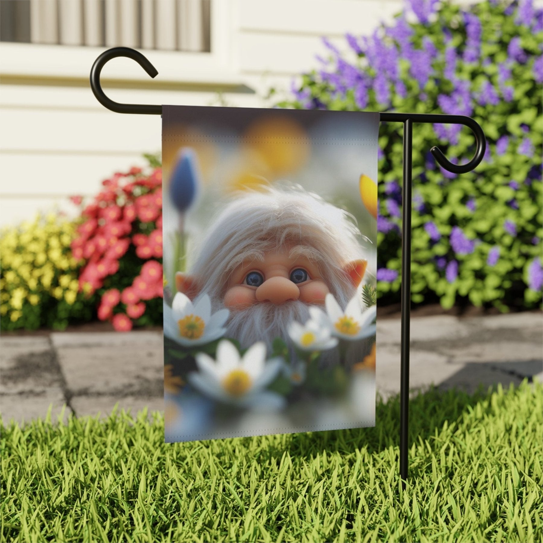 Garden Flag, Lawn Flag, House Flag, Home Flag, Gnome [20] - Janlyn's Crafts