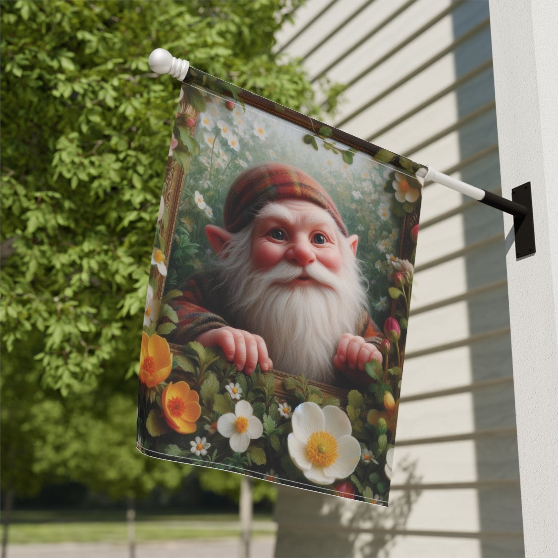 Garden Flag, Lawn Flag, House Flag, Home Flag, Gnome [3] - Janlyn's Crafts