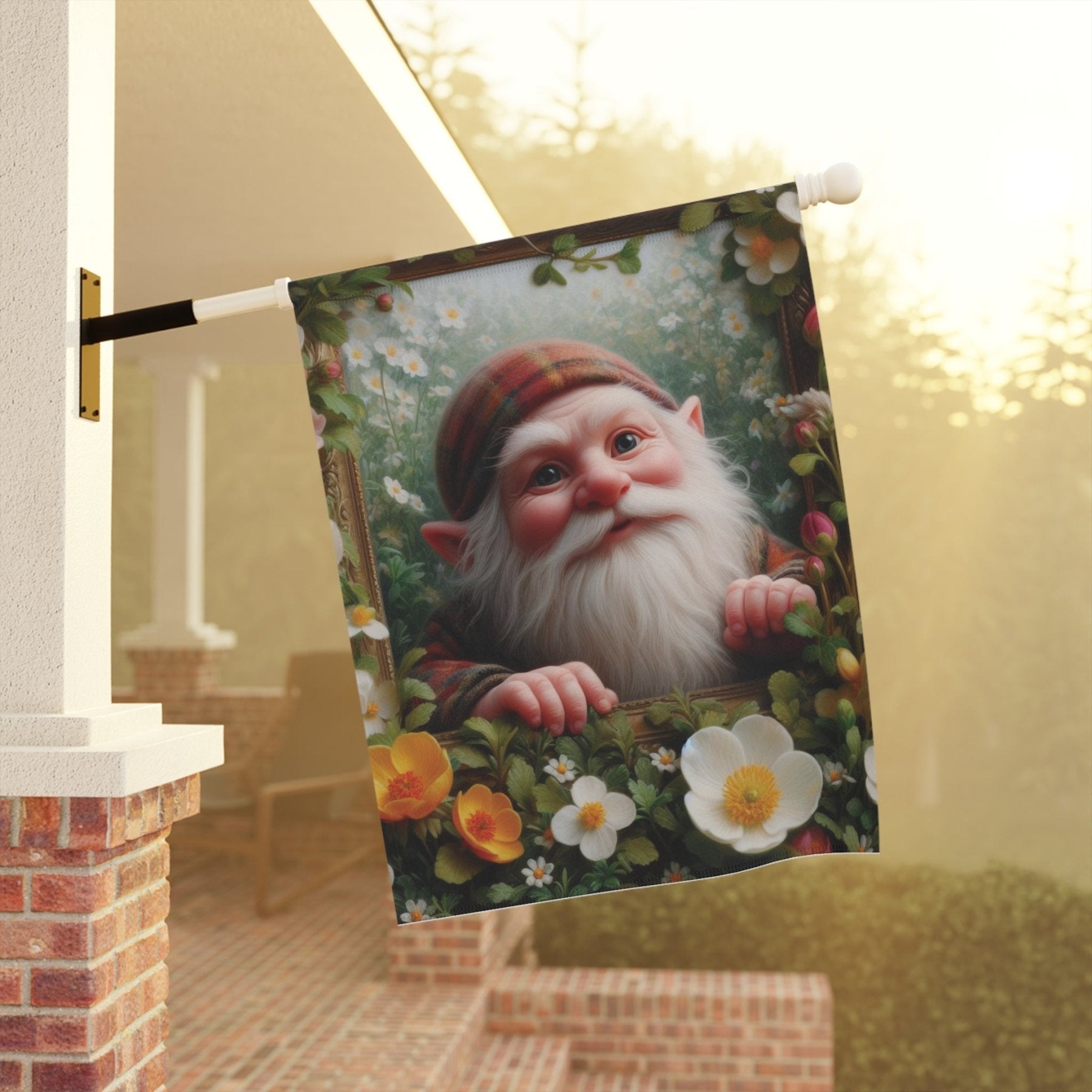 Garden Flag, Lawn Flag, House Flag, Home Flag, Gnome [3] - Janlyn's Crafts