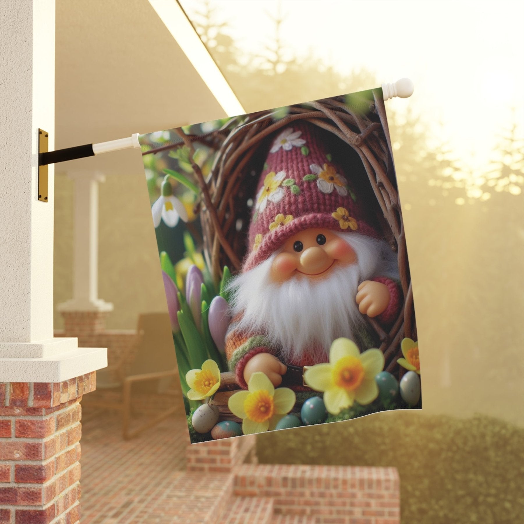 Garden Flag, Lawn Flag, House Flag, Home Flag, Gnome [4] - Janlyn's Crafts