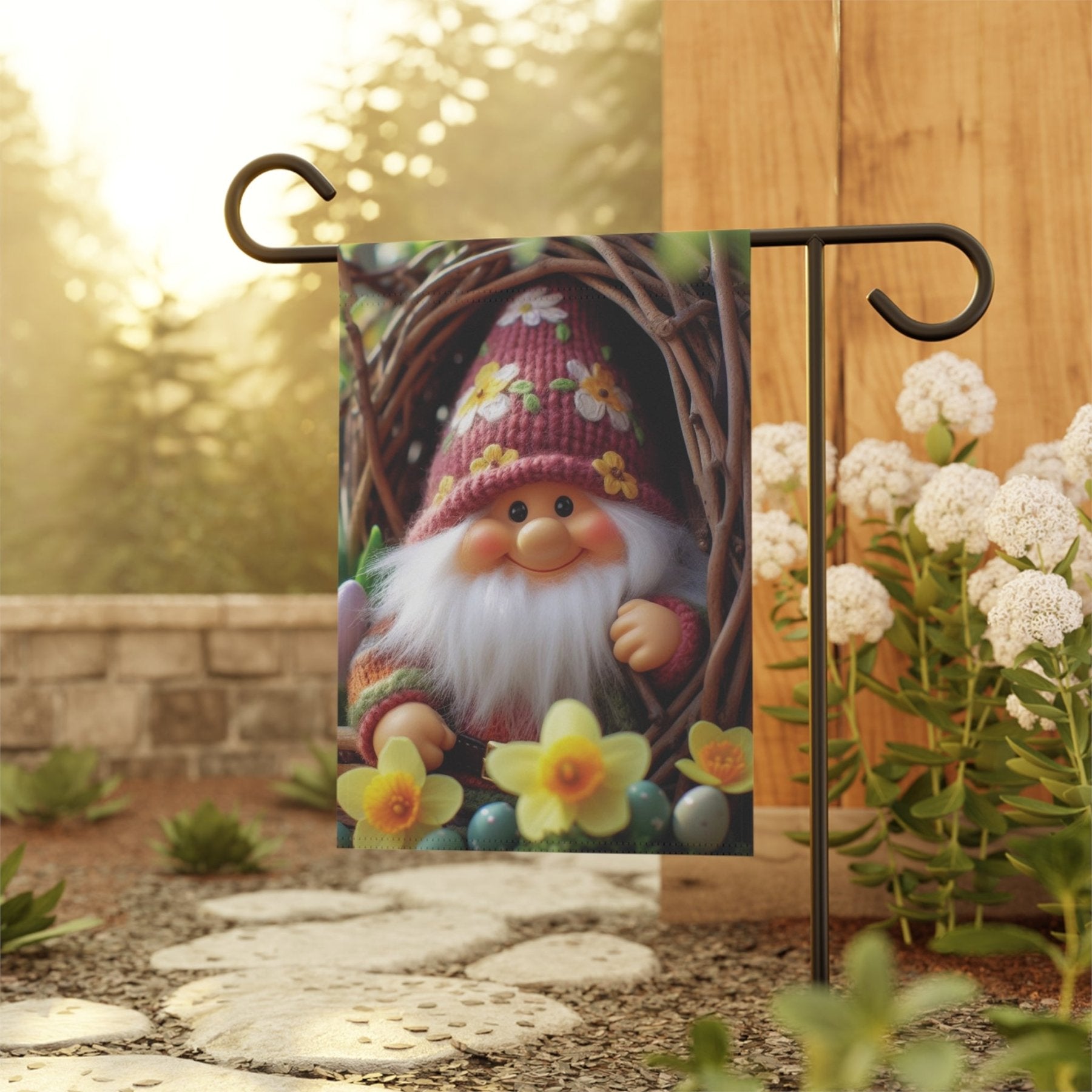 Garden Flag, Lawn Flag, House Flag, Home Flag, Gnome [4] - Janlyn's Crafts