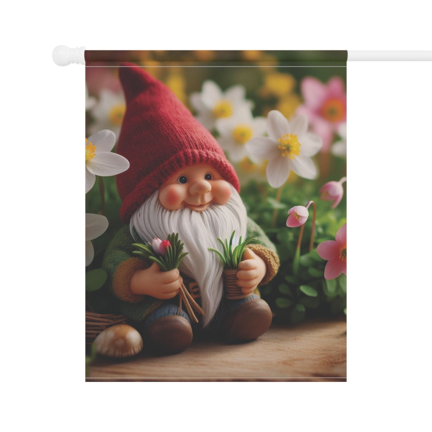 Garden Flag, Lawn Flag, House Flag, Home Flag, Gnome [5] - Janlyn's Crafts