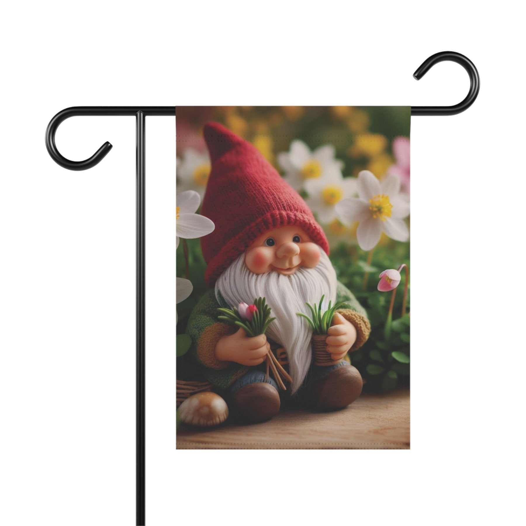 Garden Flag, Lawn Flag, House Flag, Home Flag, Gnome [5] - Janlyn's Crafts