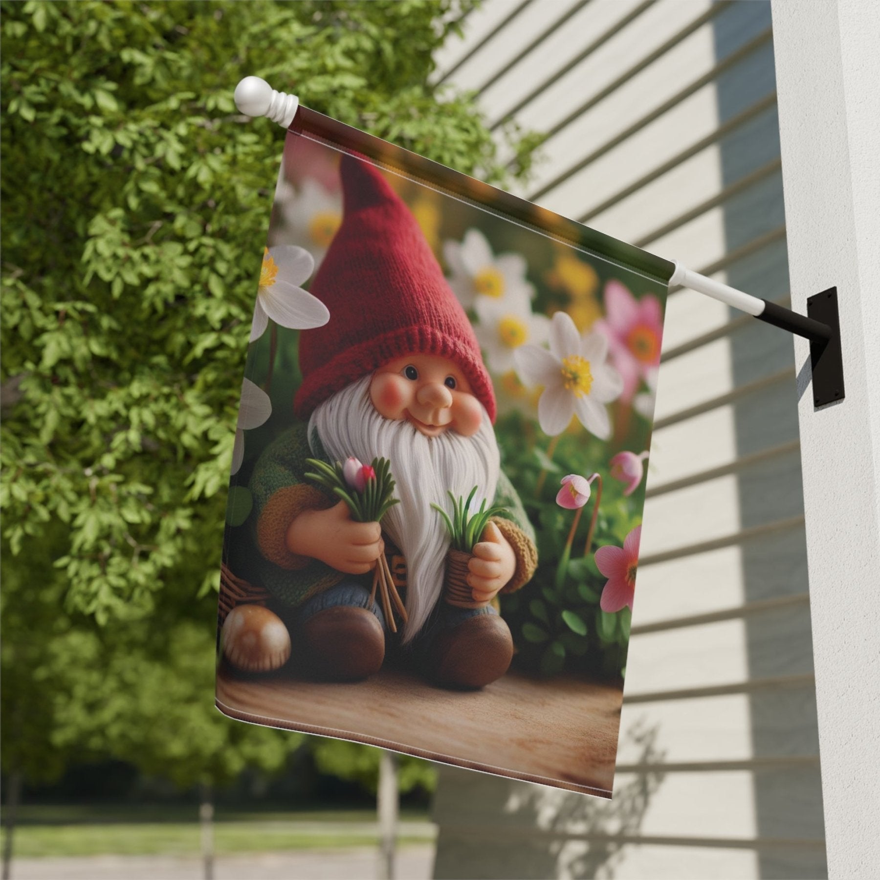 Garden Flag, Lawn Flag, House Flag, Home Flag, Gnome [5] - Janlyn's Crafts