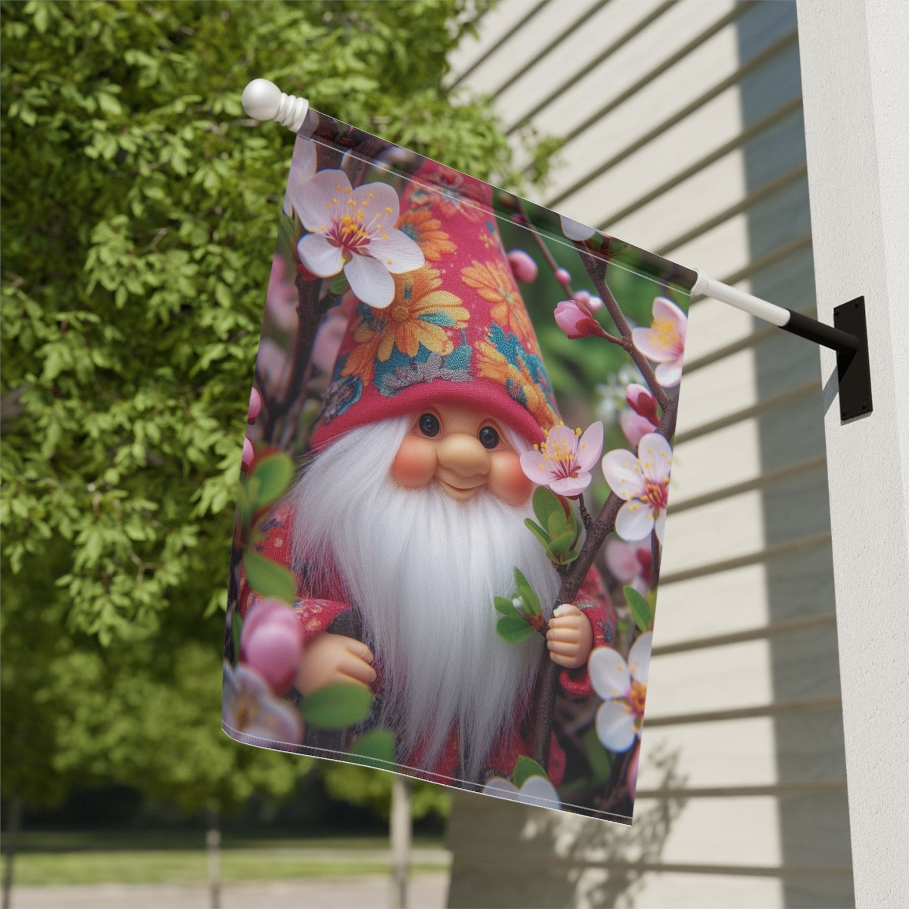 Garden Flag, Lawn Flag, House Flag, Home Flag, Gnome [6] - Janlyn's Crafts