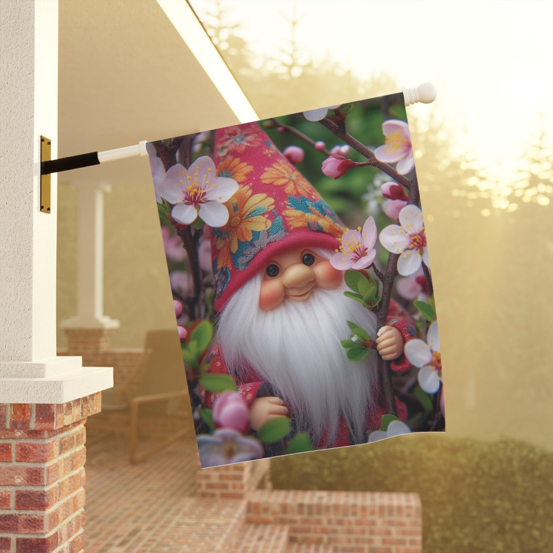 Garden Flag, Lawn Flag, House Flag, Home Flag, Gnome [6] - Janlyn's Crafts