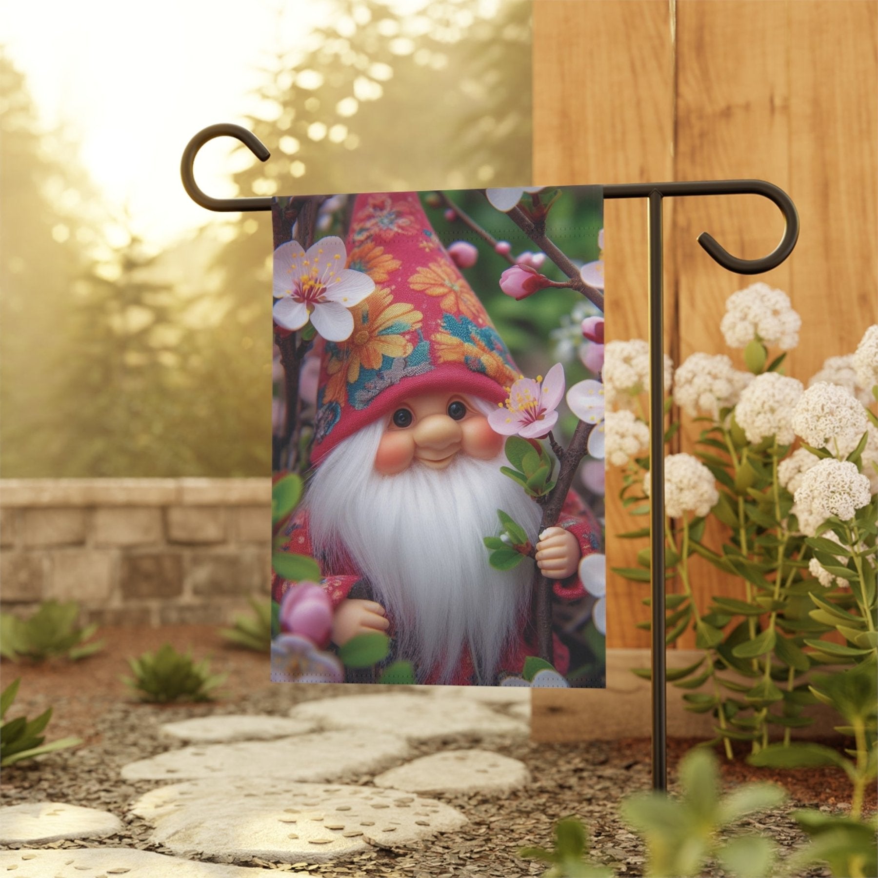 Garden Flag, Lawn Flag, House Flag, Home Flag, Gnome [6] - Janlyn's Crafts