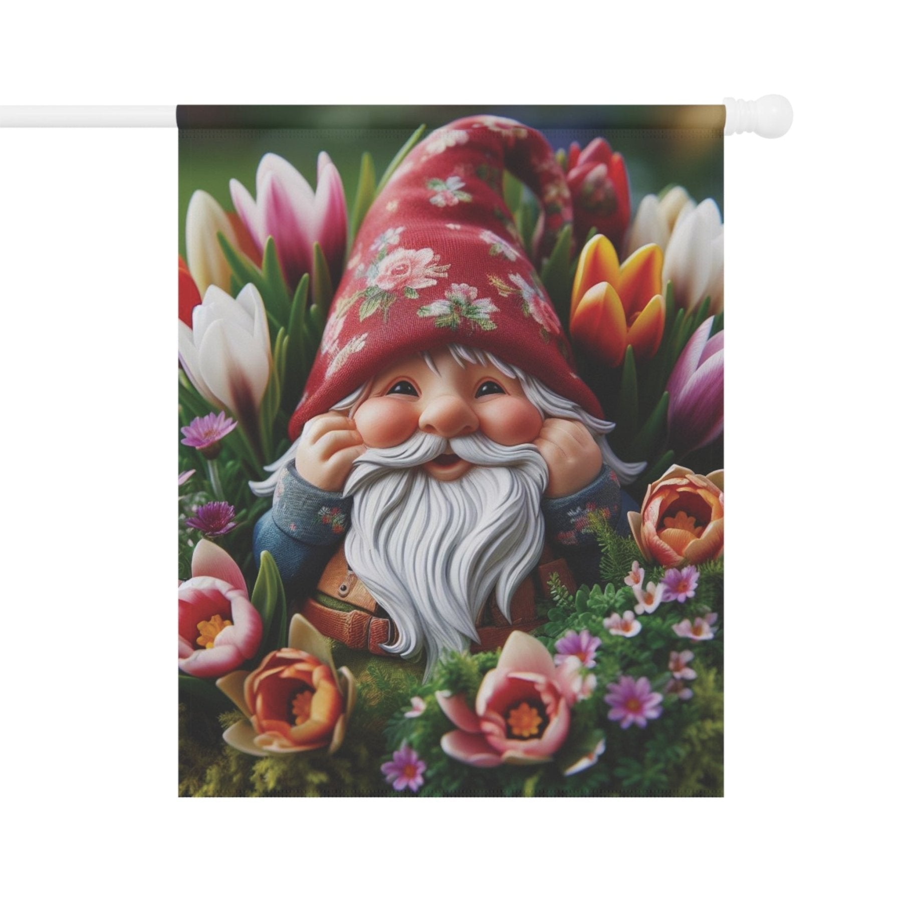 Garden Flag, Lawn Flag, House Flag, Home Flag, Gnome [7] - Janlyn's Crafts