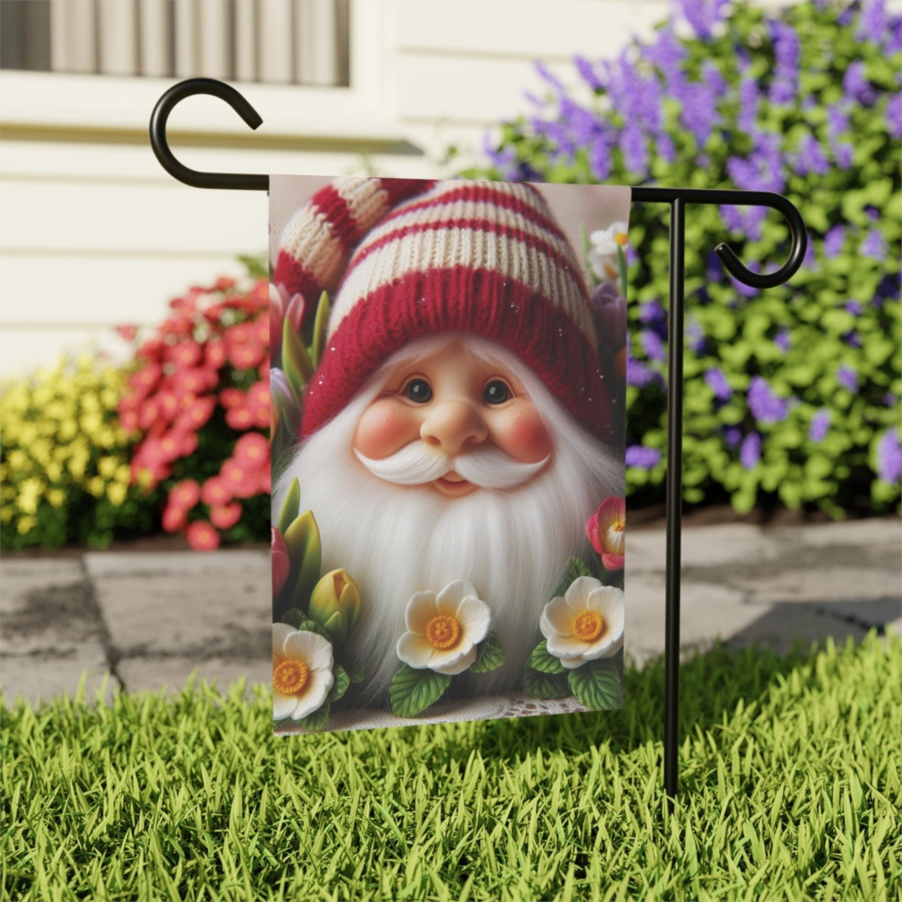 Garden Flag, Lawn Flag, House Flag, Home Flag, Gnome [8] - Janlyn's Crafts