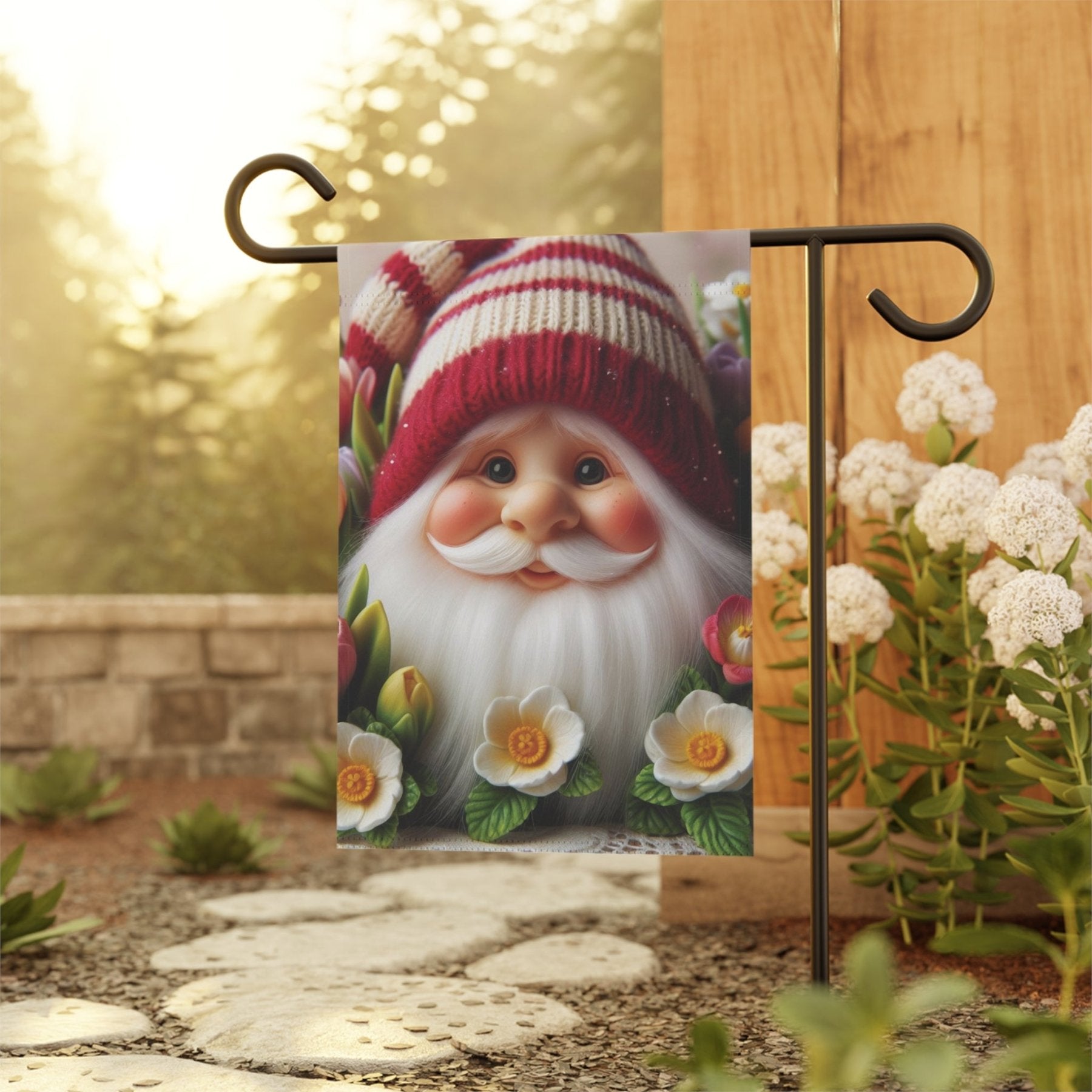 Garden Flag, Lawn Flag, House Flag, Home Flag, Gnome [8] - Janlyn's Crafts