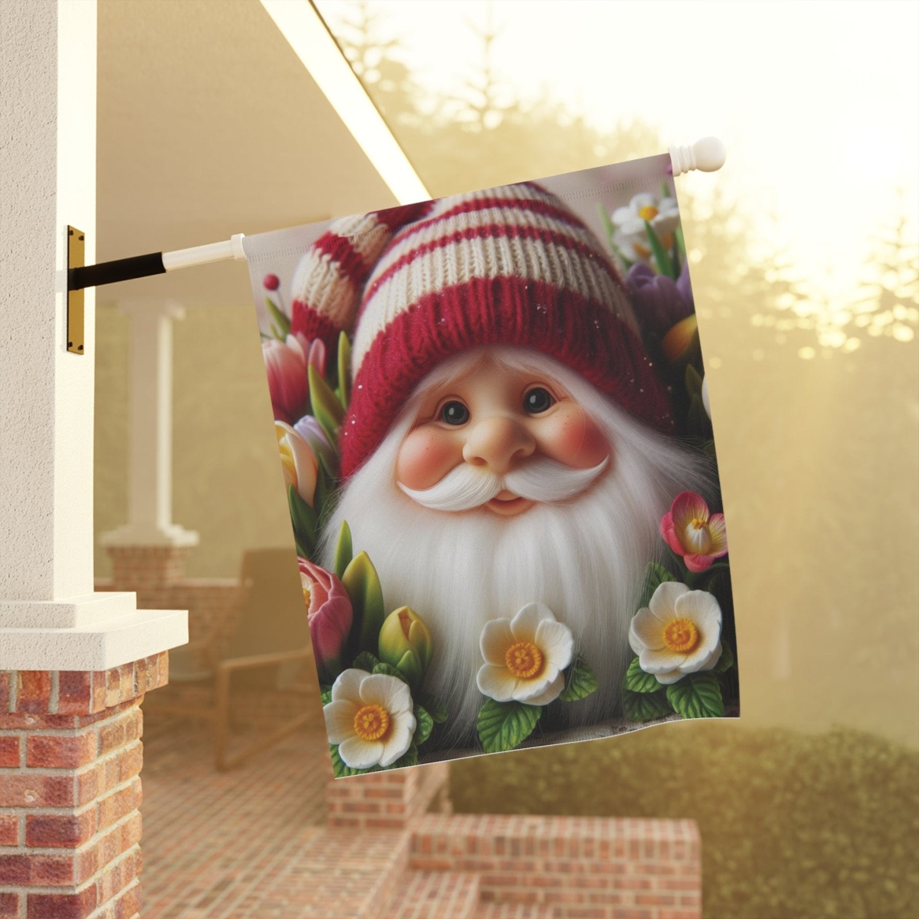 Garden Flag, Lawn Flag, House Flag, Home Flag, Gnome [8] - Janlyn's Crafts