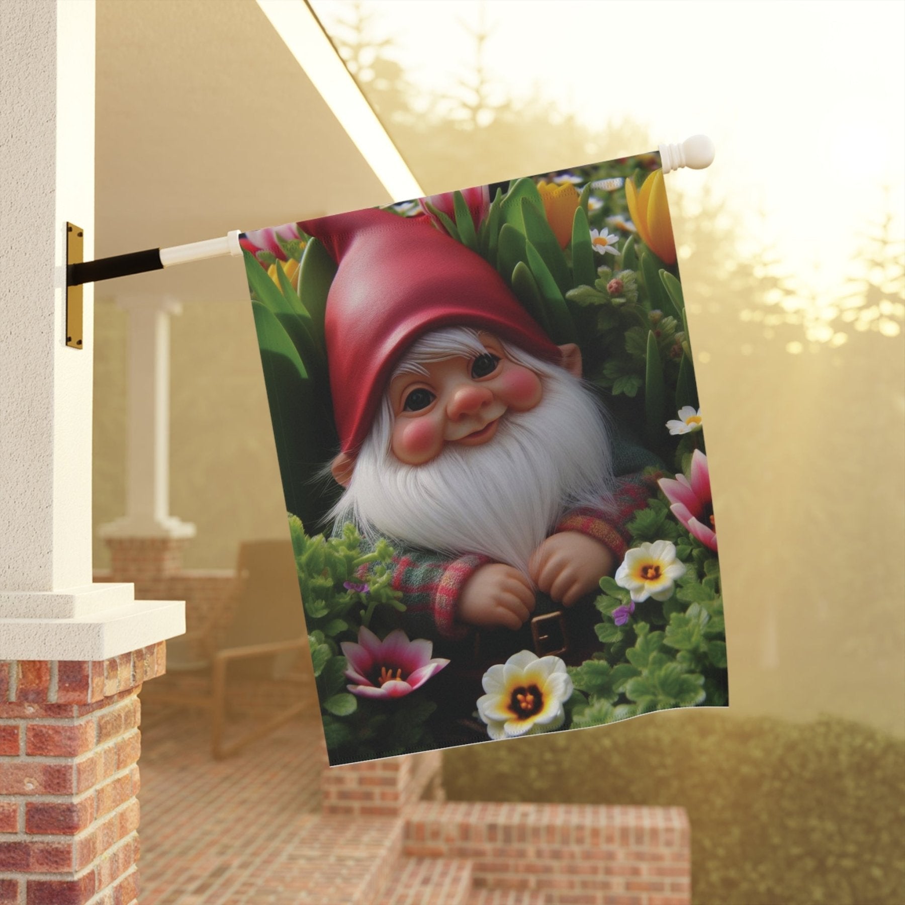 Garden Flag, Lawn Flag, House Flag, Home Flag, Gnome [9] - Janlyn's Crafts