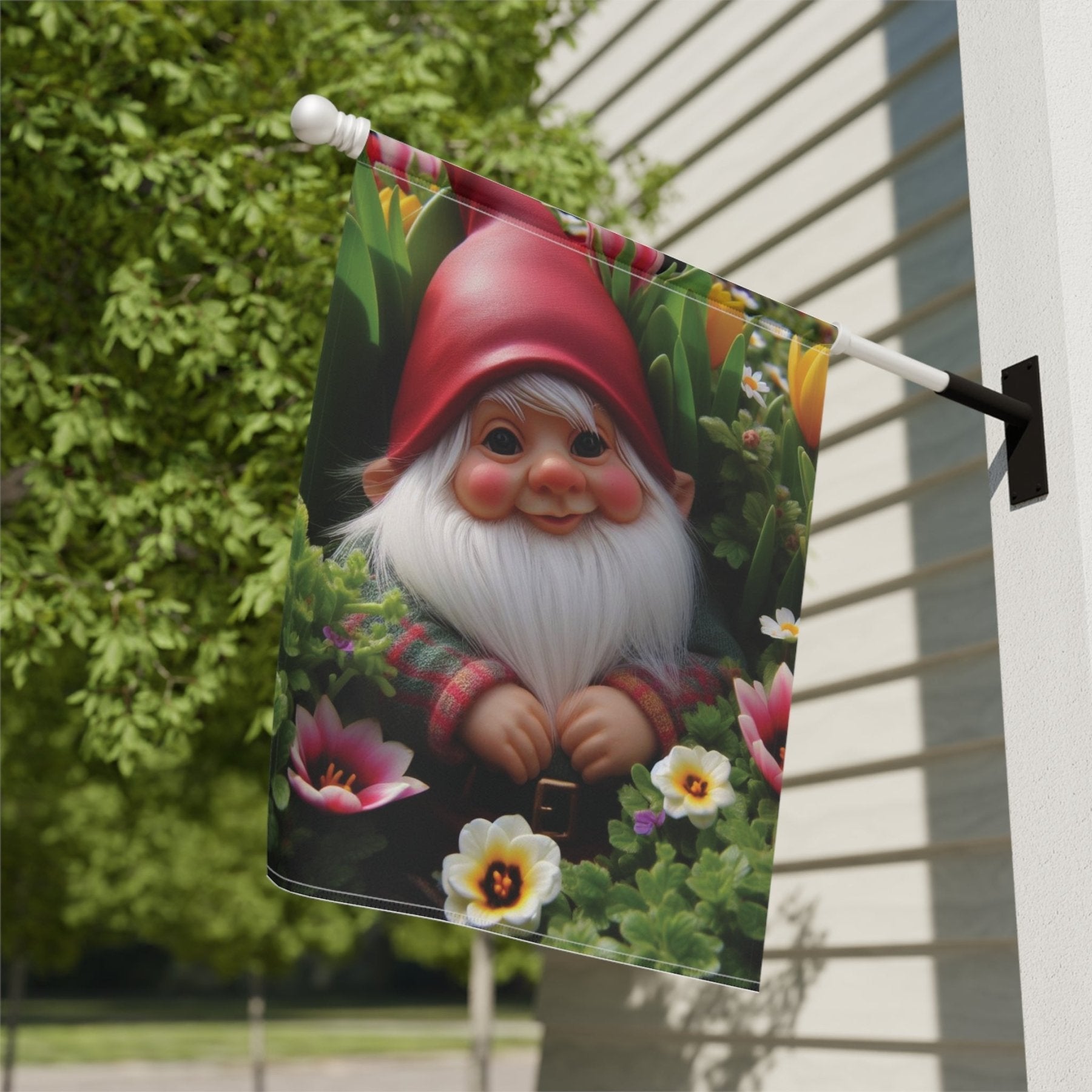 Garden Flag, Lawn Flag, House Flag, Home Flag, Gnome [9] - Janlyn's Crafts