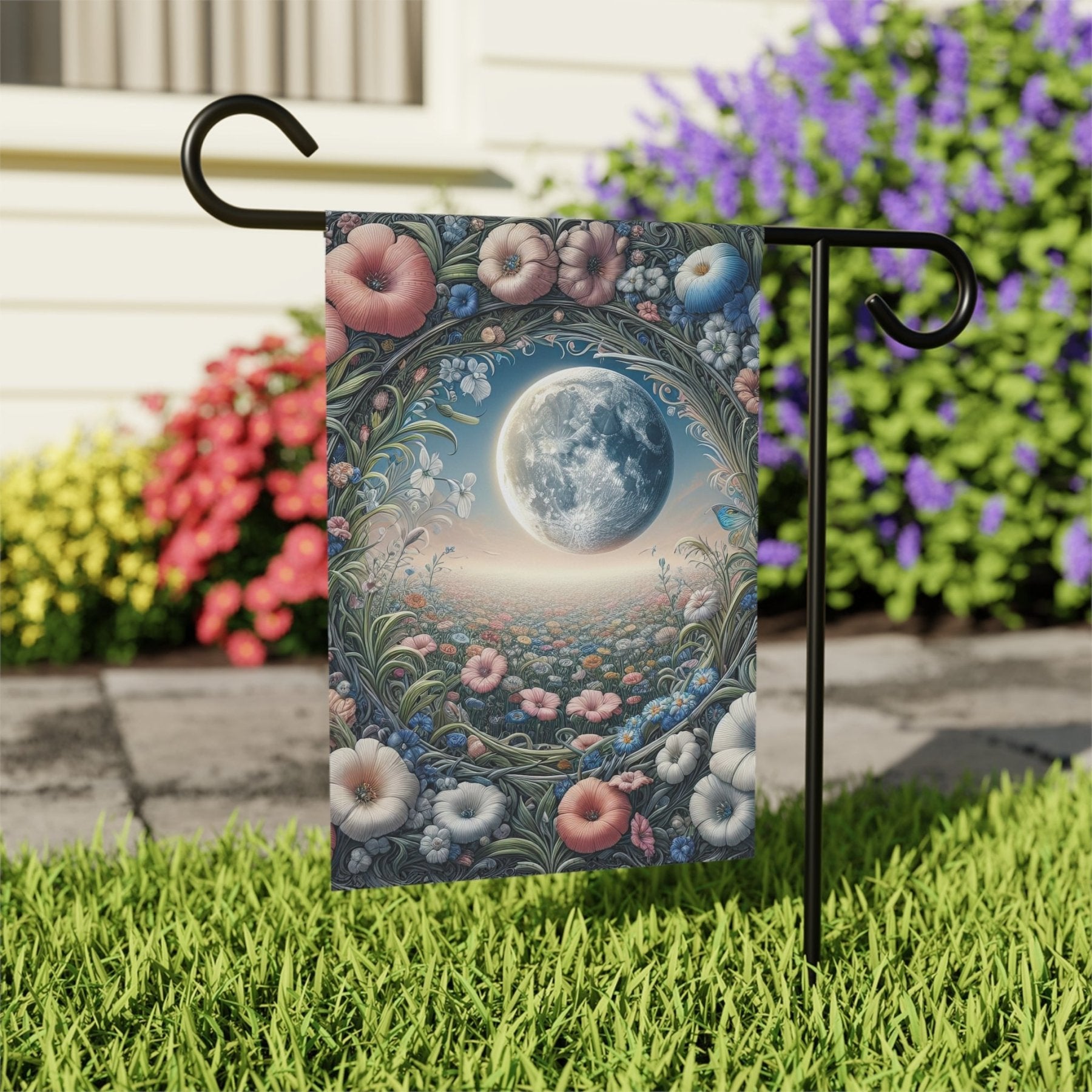 Garden Flag, Lawn Flag, House Flag, Home Flag, Moon [1] - Janlyn's Crafts