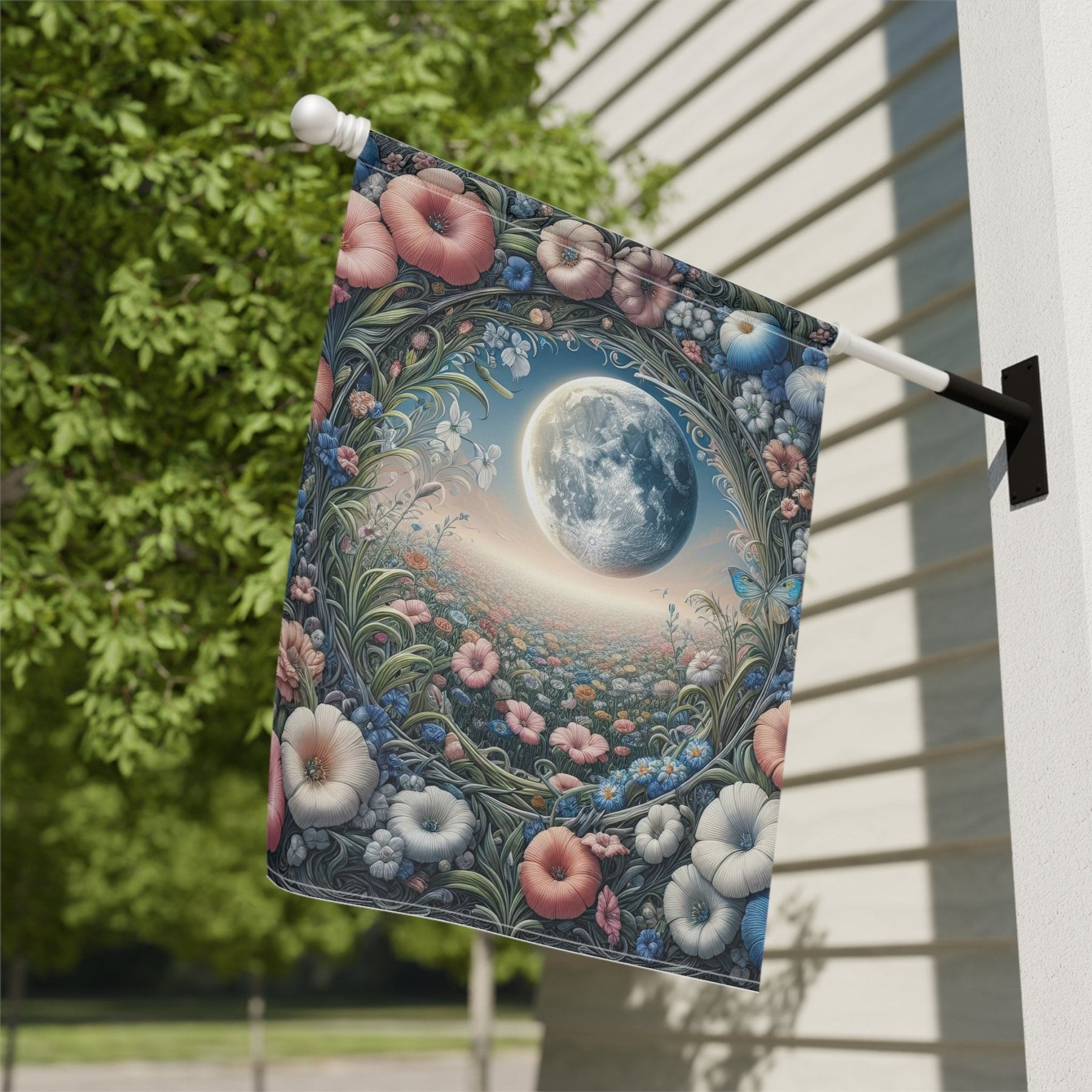 Garden Flag, Lawn Flag, House Flag, Home Flag, Moon [1] - Janlyn's Crafts