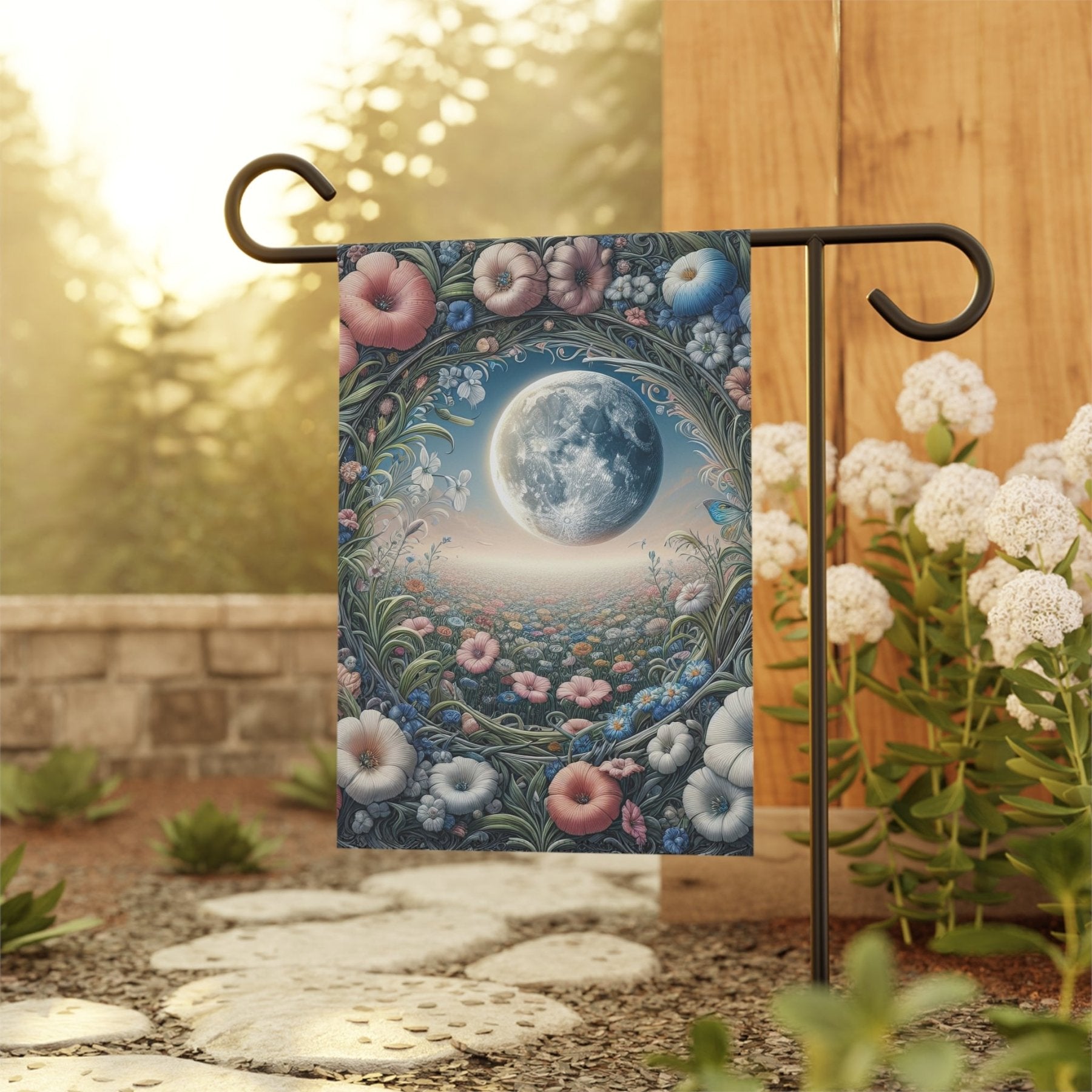 Garden Flag, Lawn Flag, House Flag, Home Flag, Moon [1] - Janlyn's Crafts