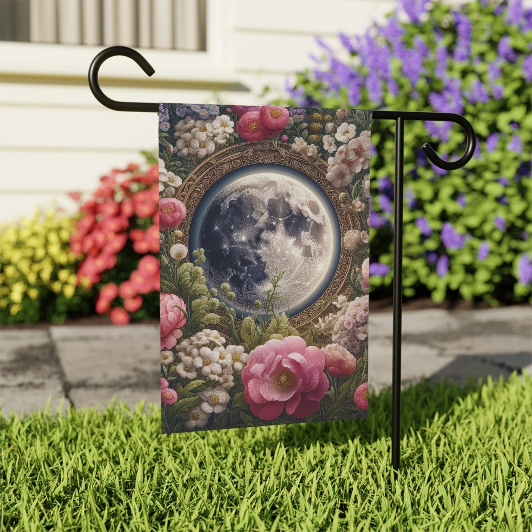 Garden Flag, Lawn Flag, House Flag, Home Flag, Moon [14] - Janlyn's Crafts