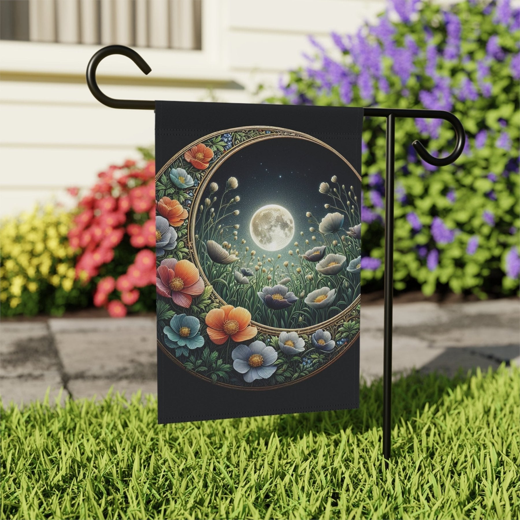 Garden Flag, Lawn Flag, House Flag, Home Flag, Moon [16] - Janlyn's Crafts