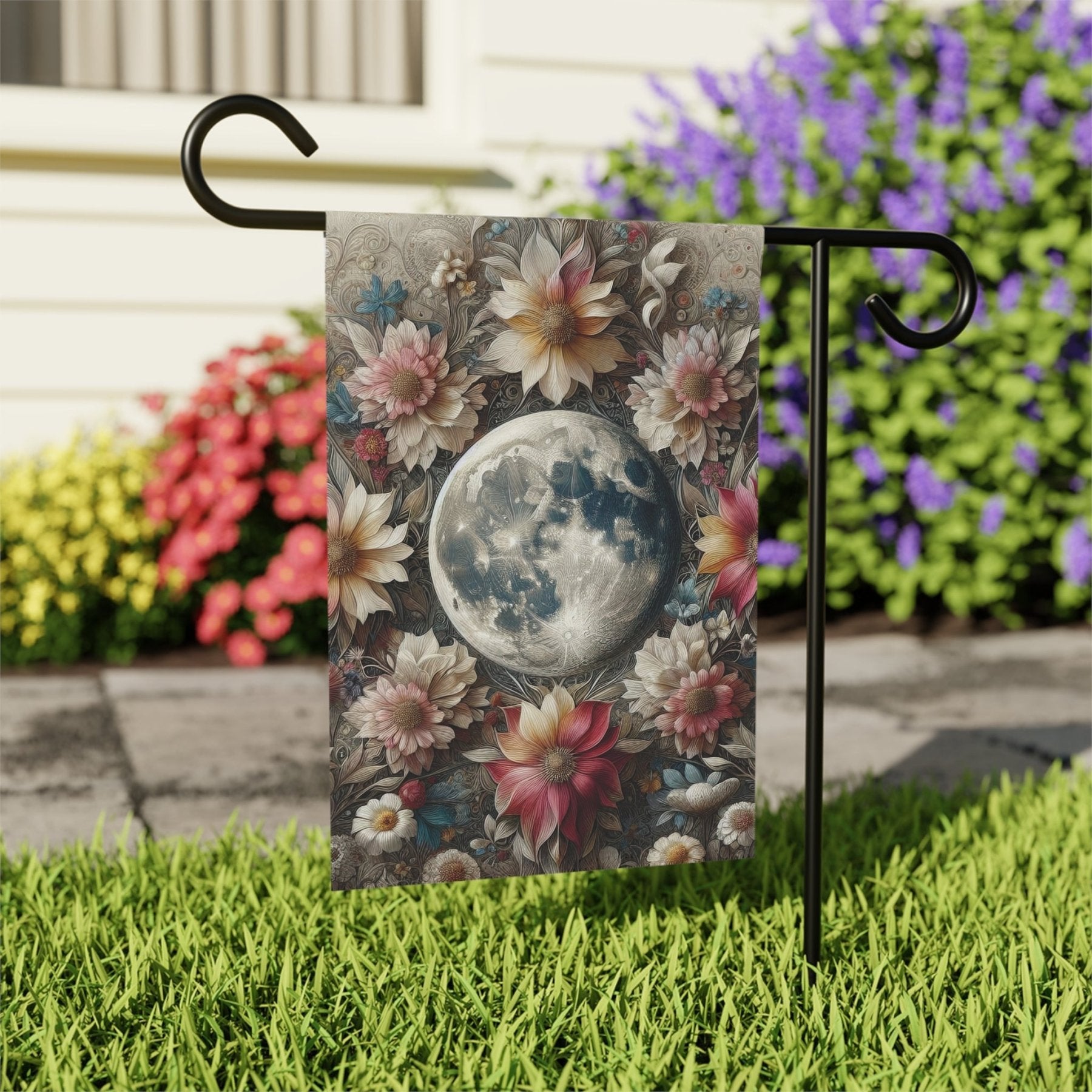 Garden Flag, Lawn Flag, House Flag, Home Flag, Moon [2] - Janlyn's Crafts