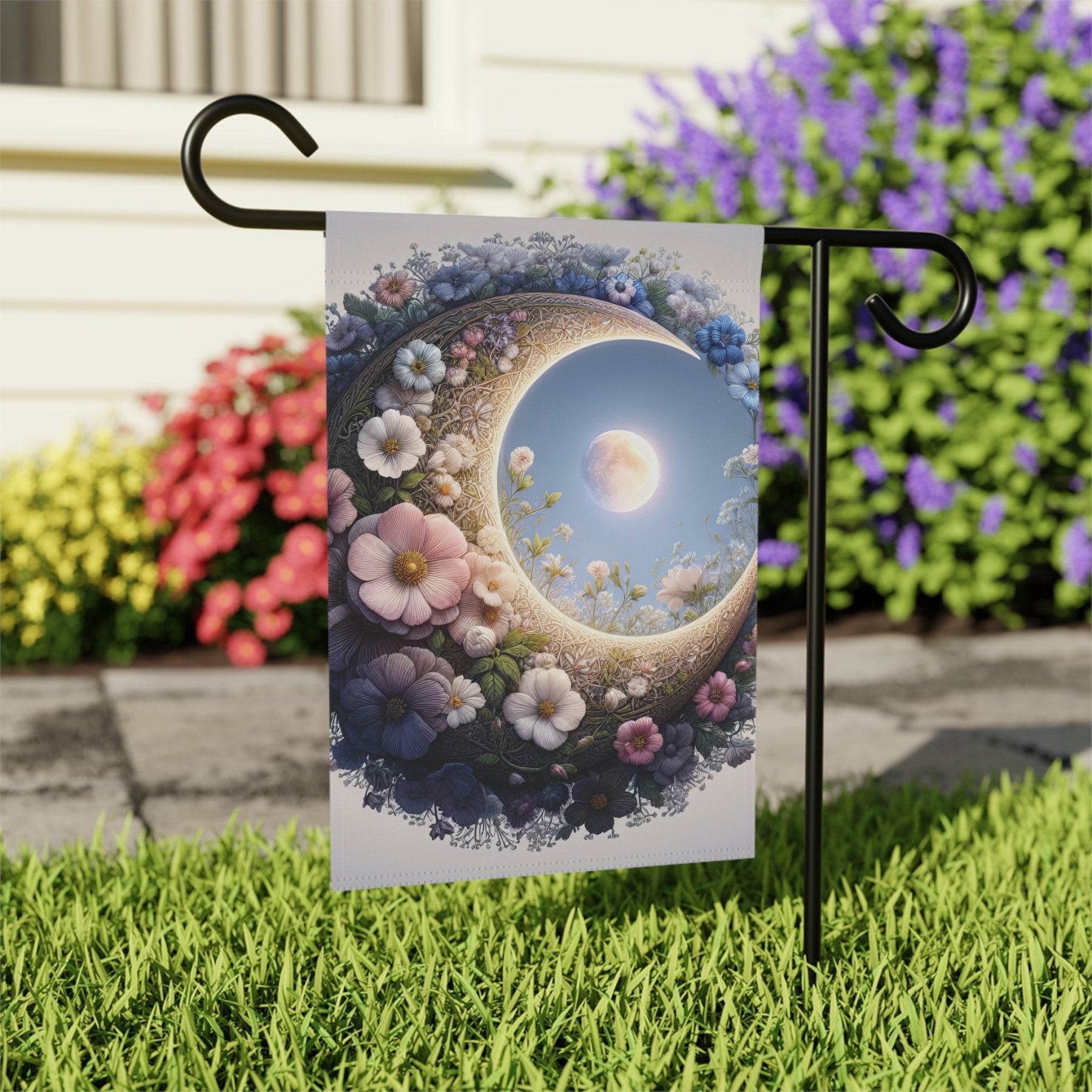 Garden Flag, Lawn Flag, House Flag, Home Flag, Moon [20] - Janlyn's Crafts