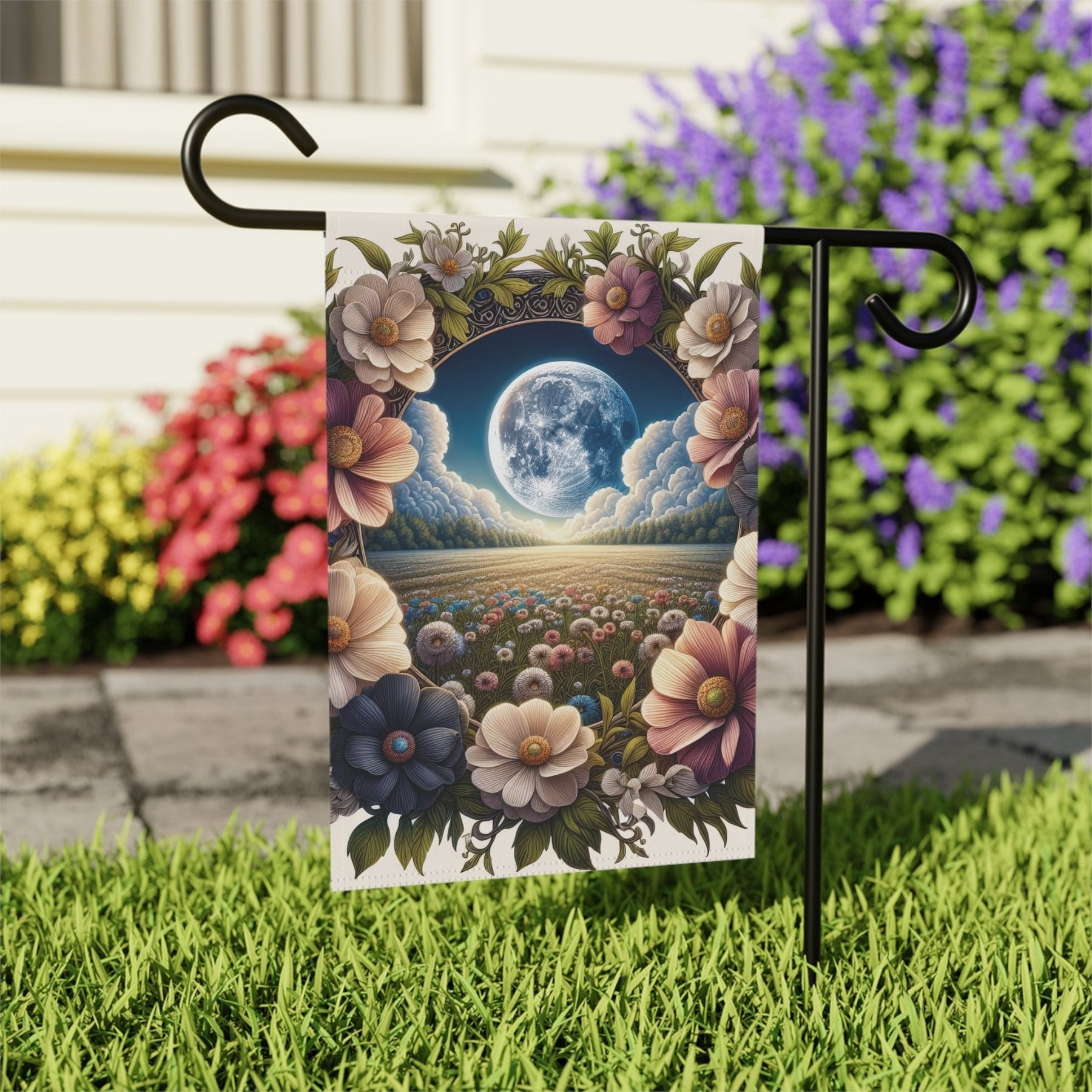 Garden Flag, Lawn Flag, House Flag, Home Flag, Moon [4] - Janlyn's Crafts