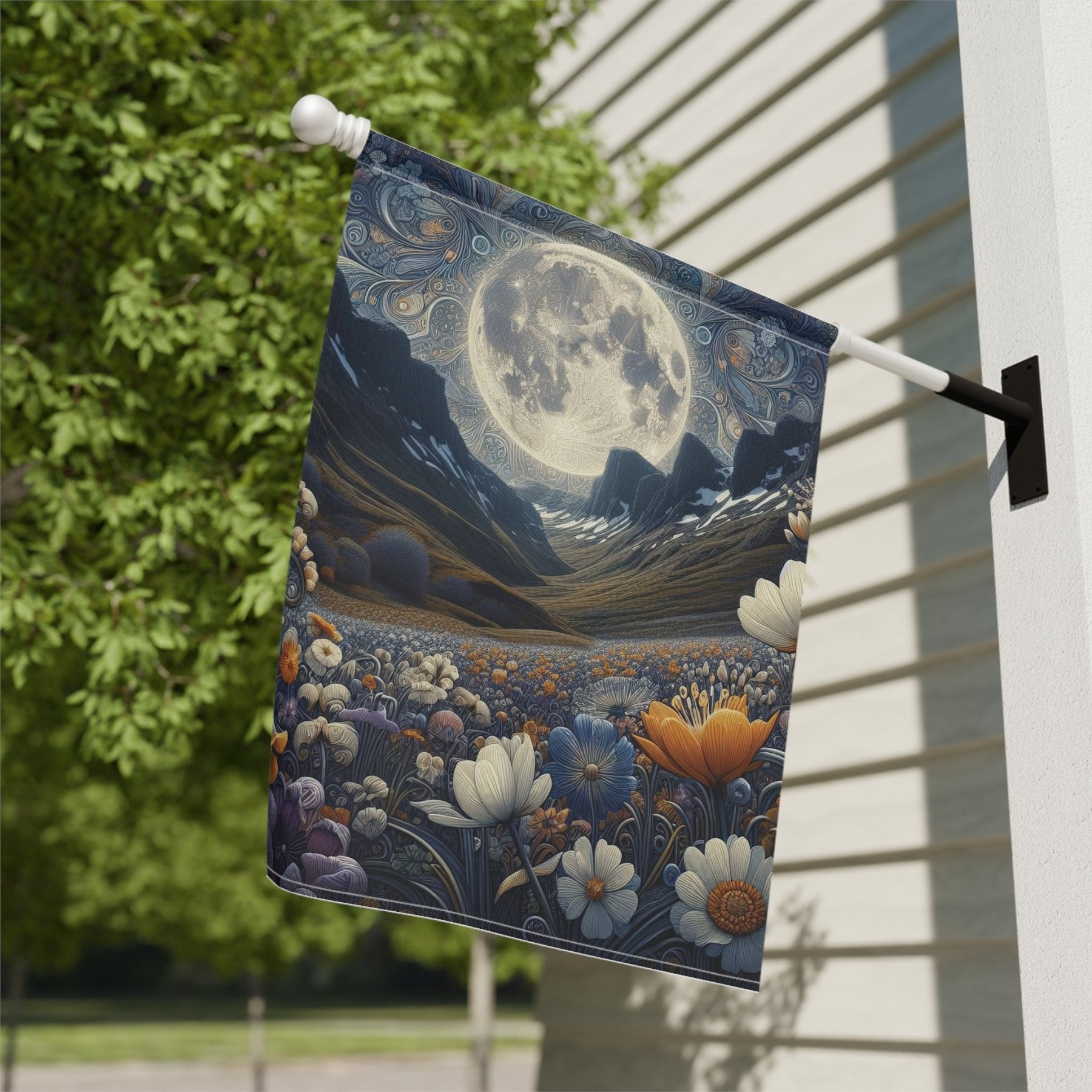 Garden Flag, Lawn Flag, House Flag, Home Flag, Moon [5] - Janlyn's Crafts