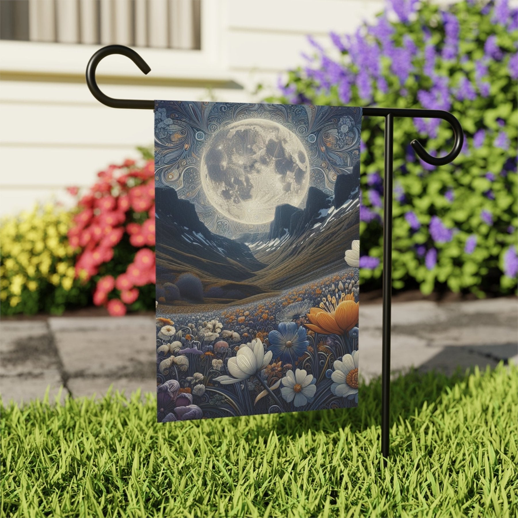 Garden Flag, Lawn Flag, House Flag, Home Flag, Moon [5] - Janlyn's Crafts